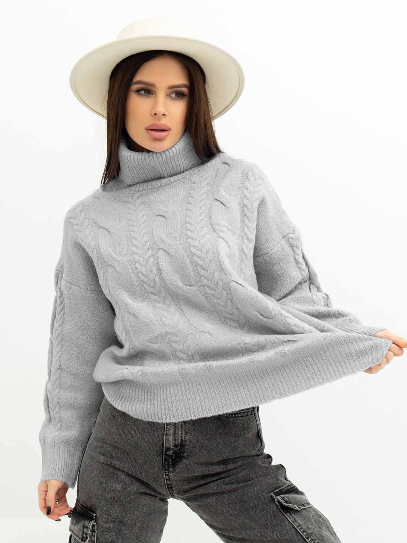 Свитер ISSA Plus модель WN20-379_grey Фото