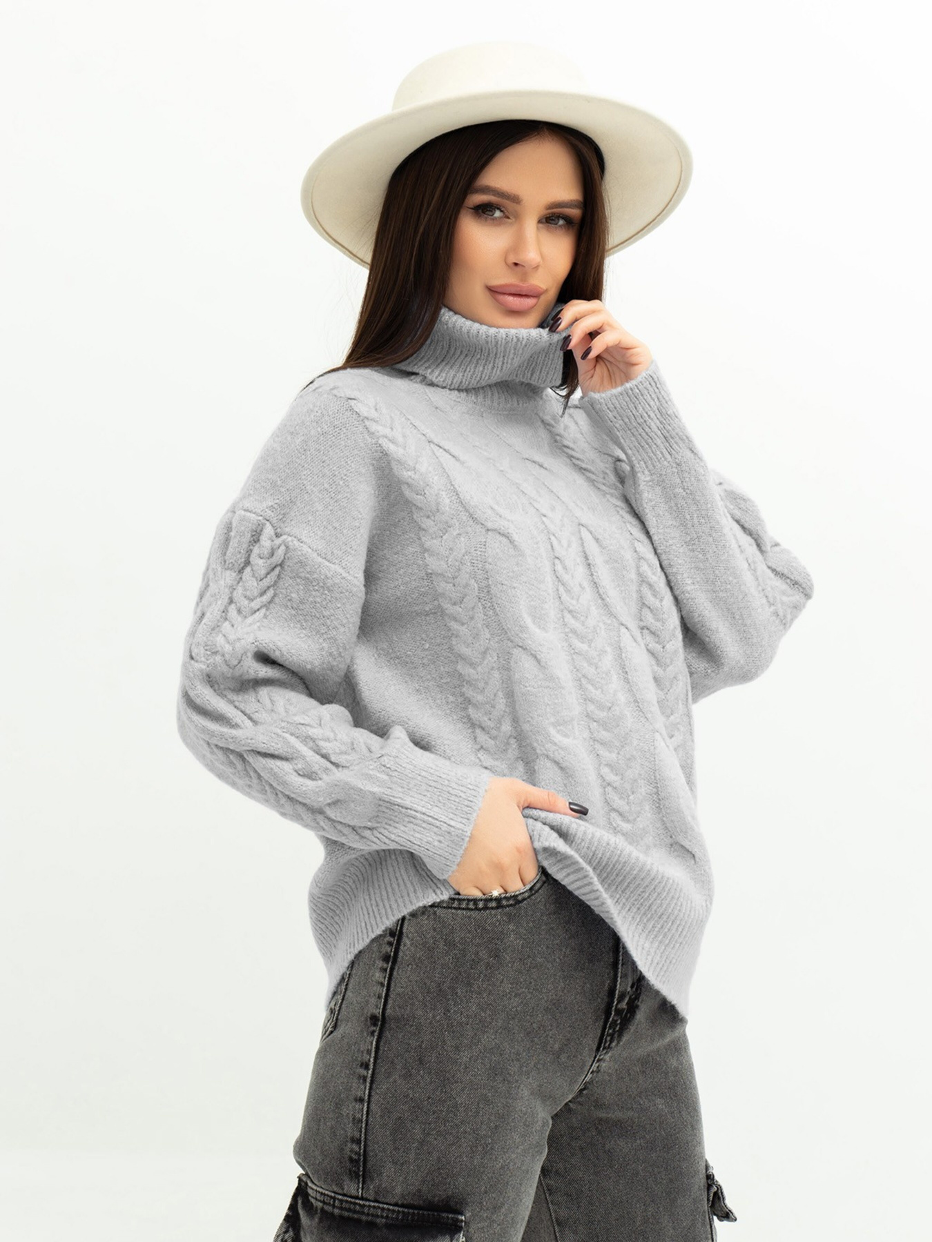 Светр ISSA Plus модель WN20-379_grey Светр ISSA Plus модель WN20-379_grey Фото