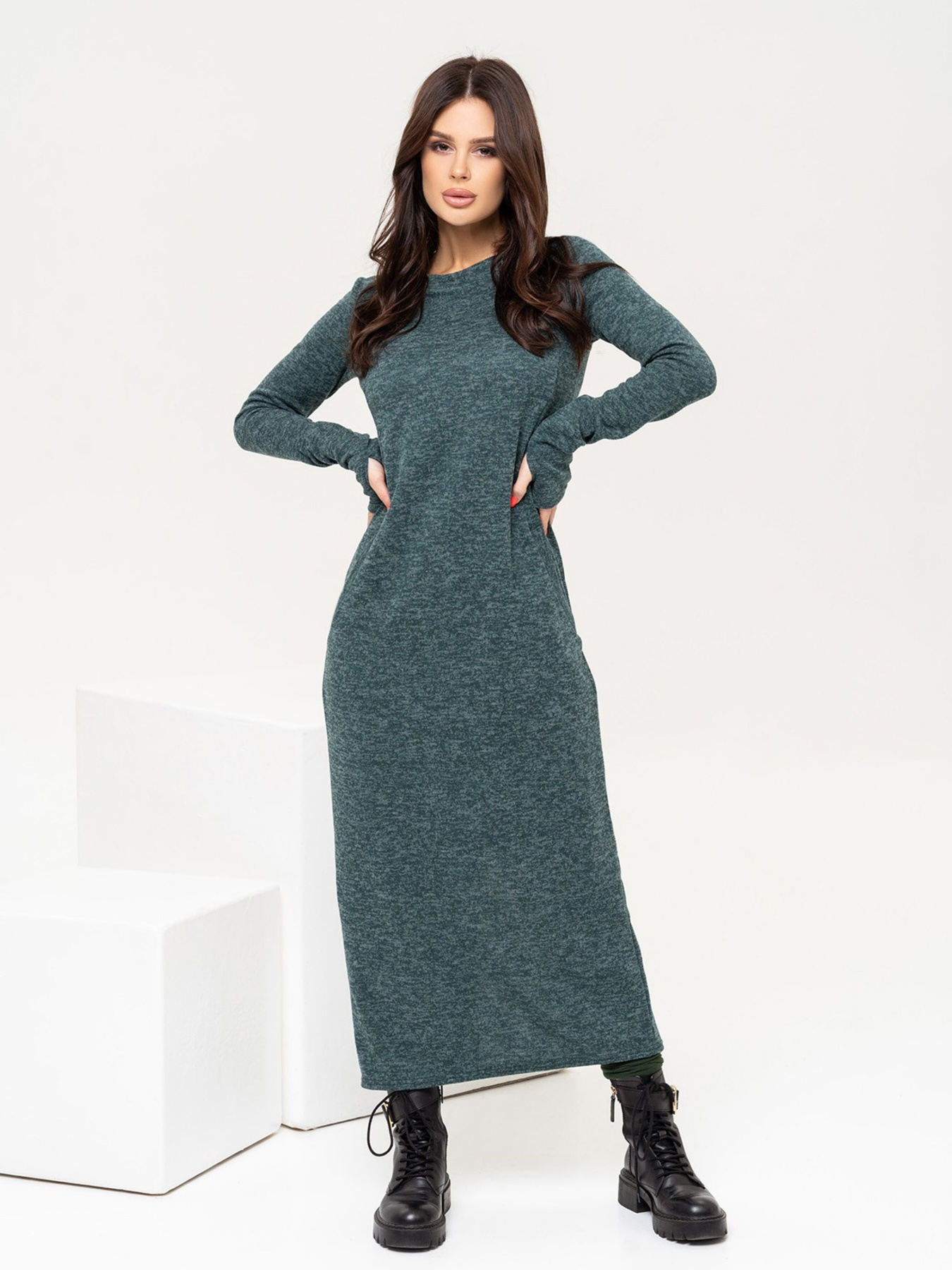 Сукня максі ISSA Plus модель 12105_green Фото