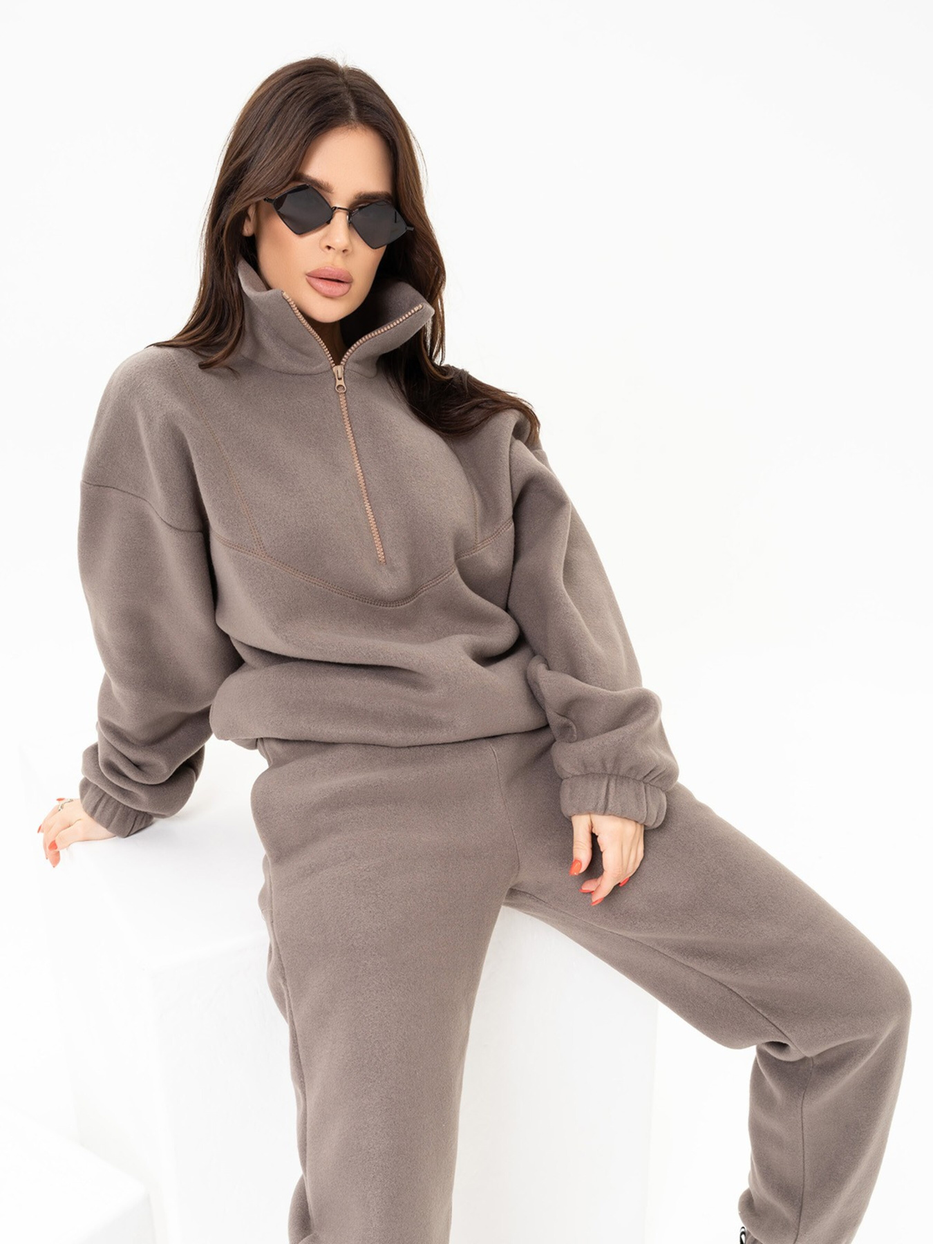 Костюм ISSA Plus модель 13637_коричневый Фото