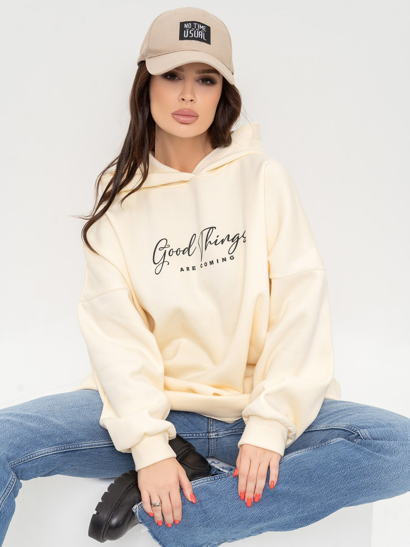 Худи ISSA Plus модель 13640_milky Фото