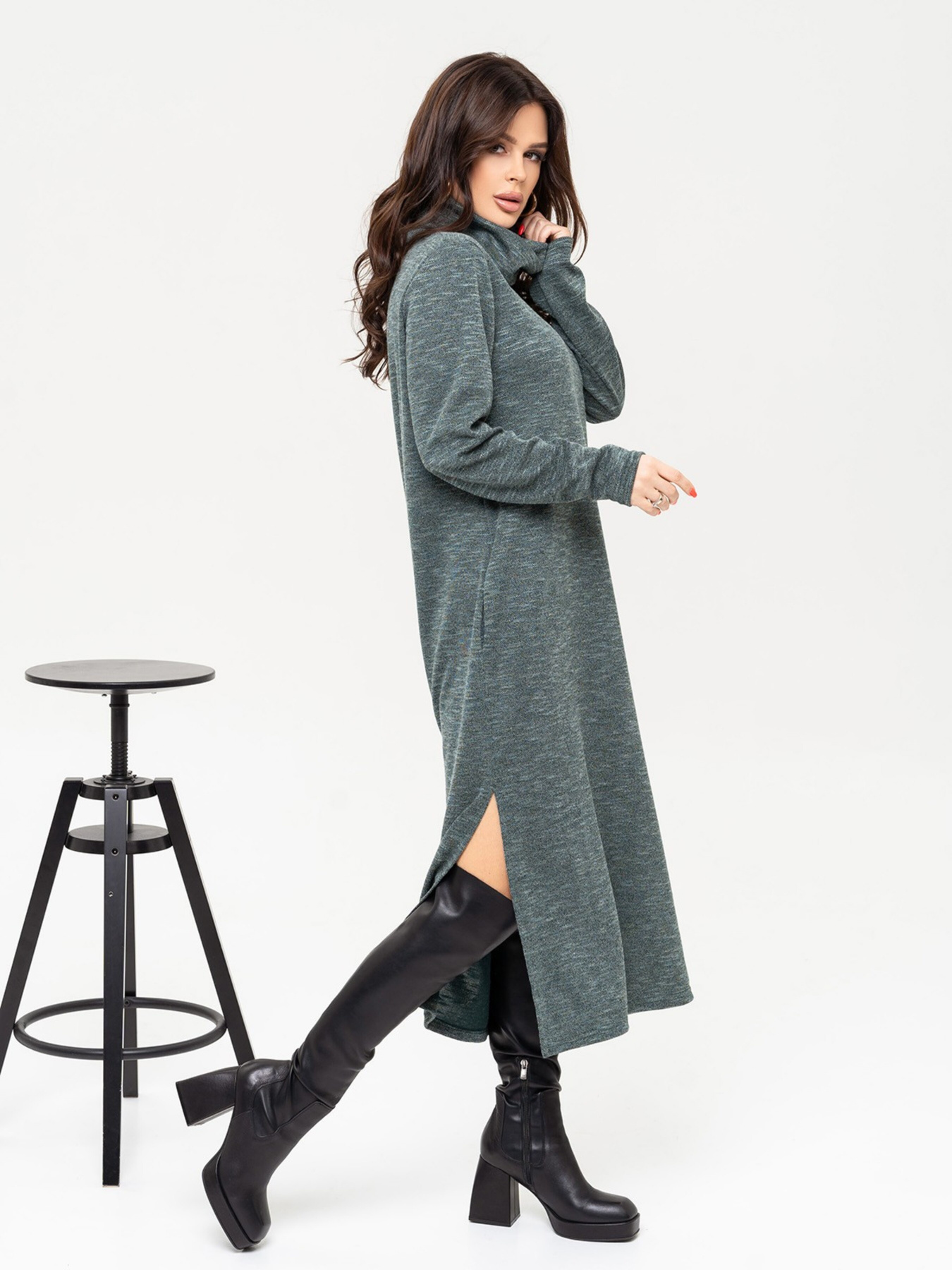 Сукня міді ISSA Plus модель 13643_green Фото