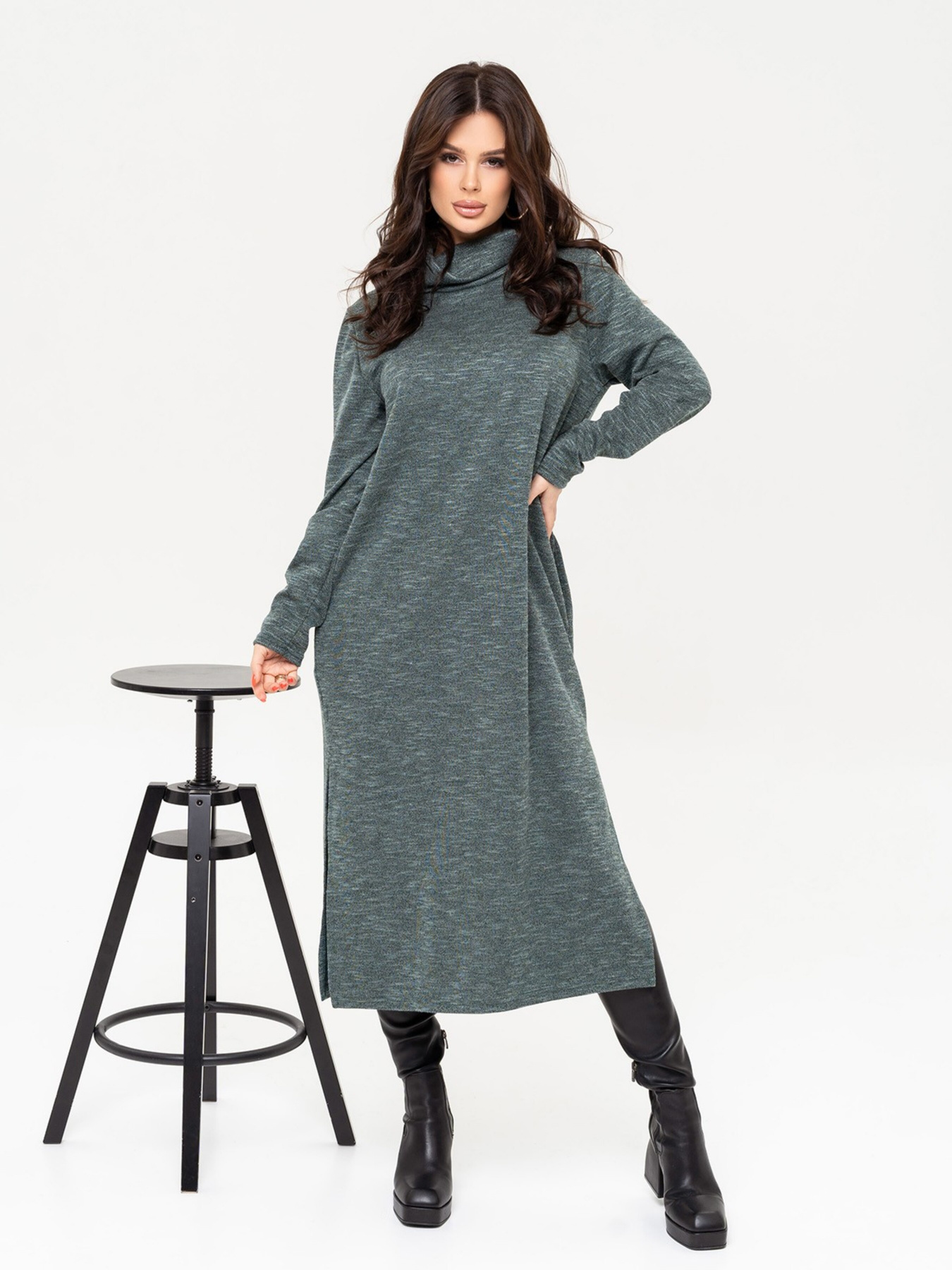 Сукня міді ISSA Plus модель 13643_green Фото