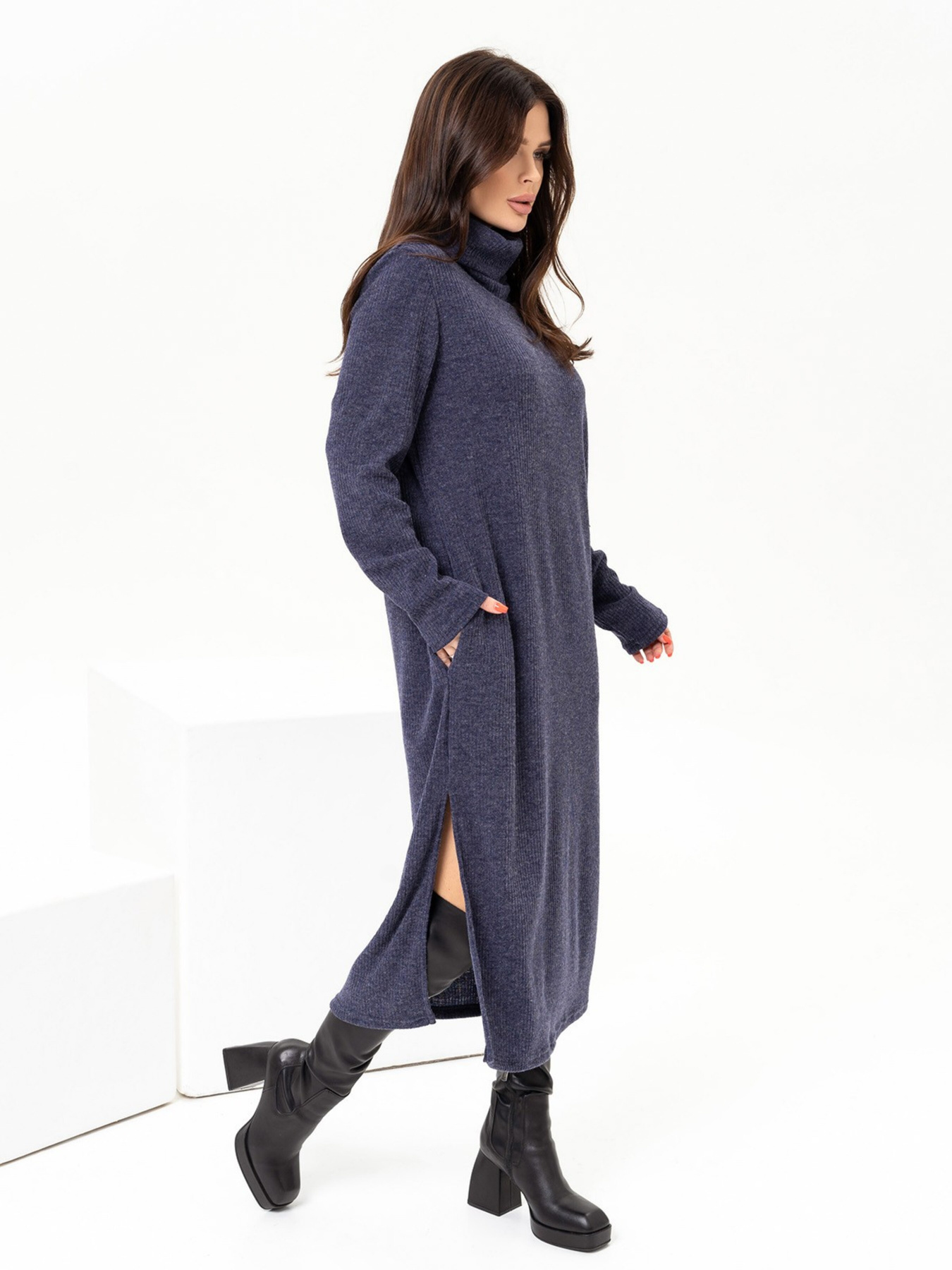 Платье миди ISSA Plus модель 13644_blue Фото