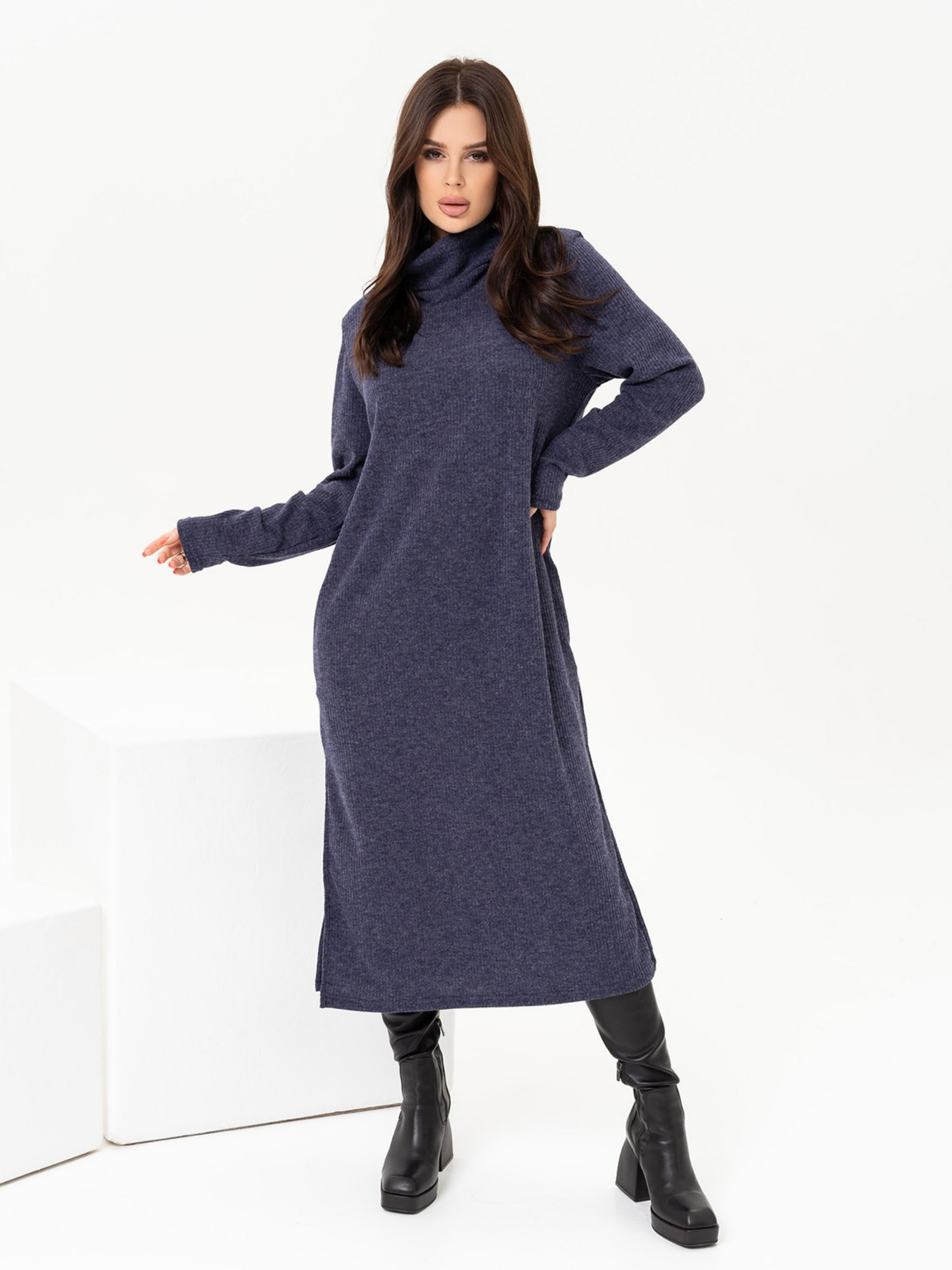 Платье миди ISSA Plus модель 13644_blue Фото