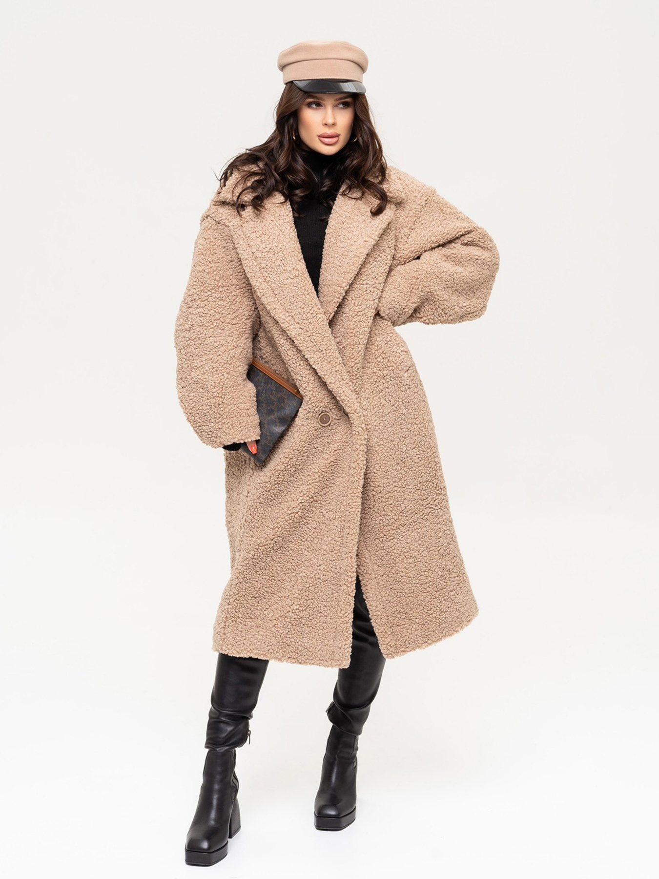 Пальто ISSA Plus модель 13650_beige Фото