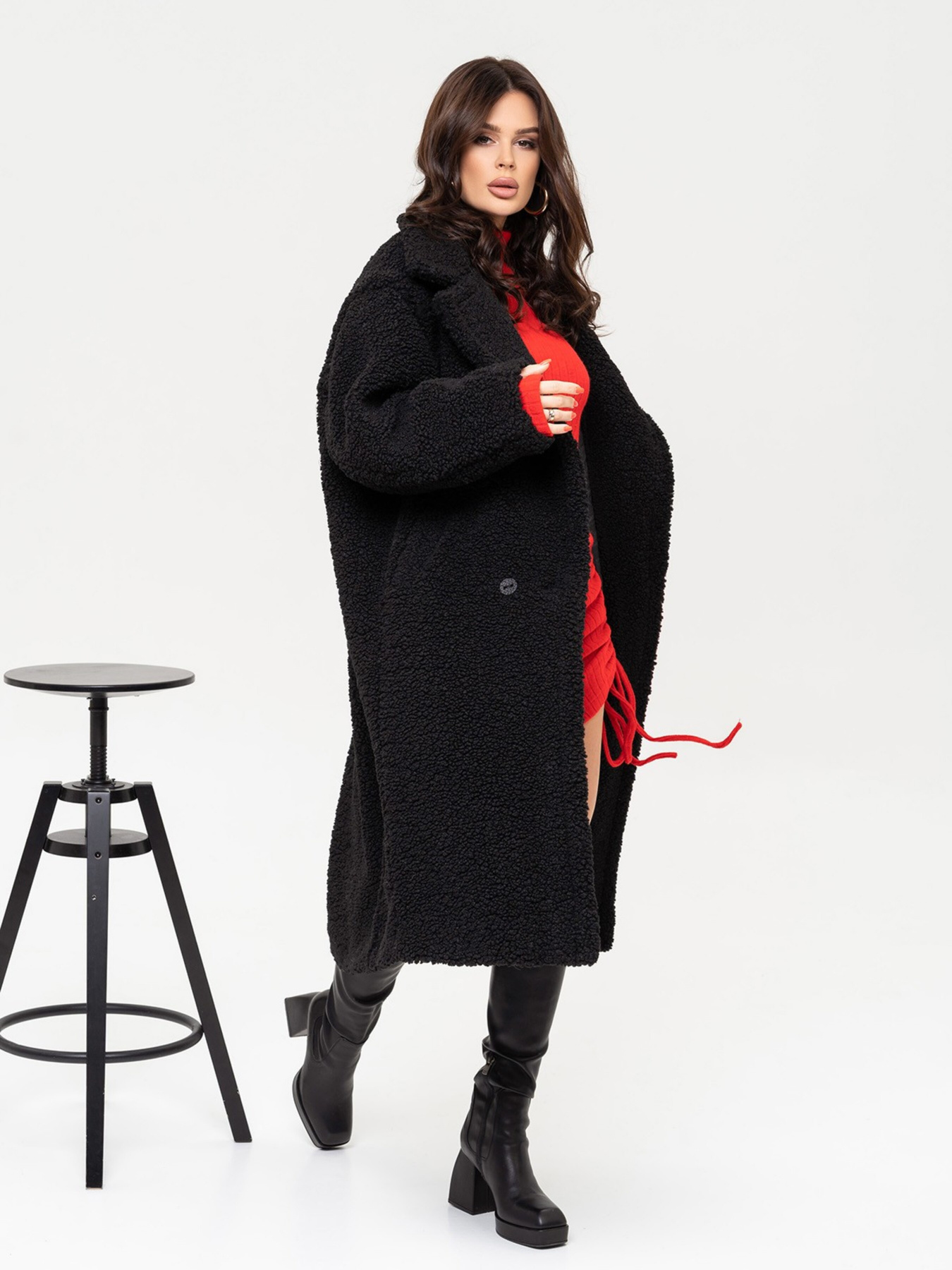 Пальто ISSA Plus модель 13650_black Фото