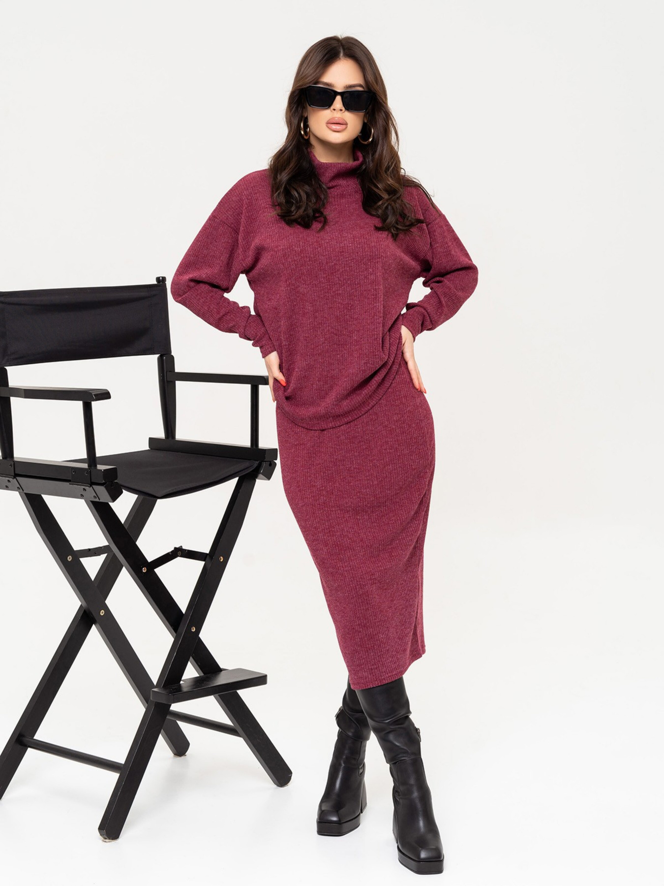 Костюм ISSA Plus модель 13651_burgundy Фото