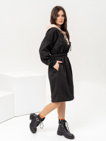 Сукня міді ISSA Plus модель 13654_blackbeige Фото