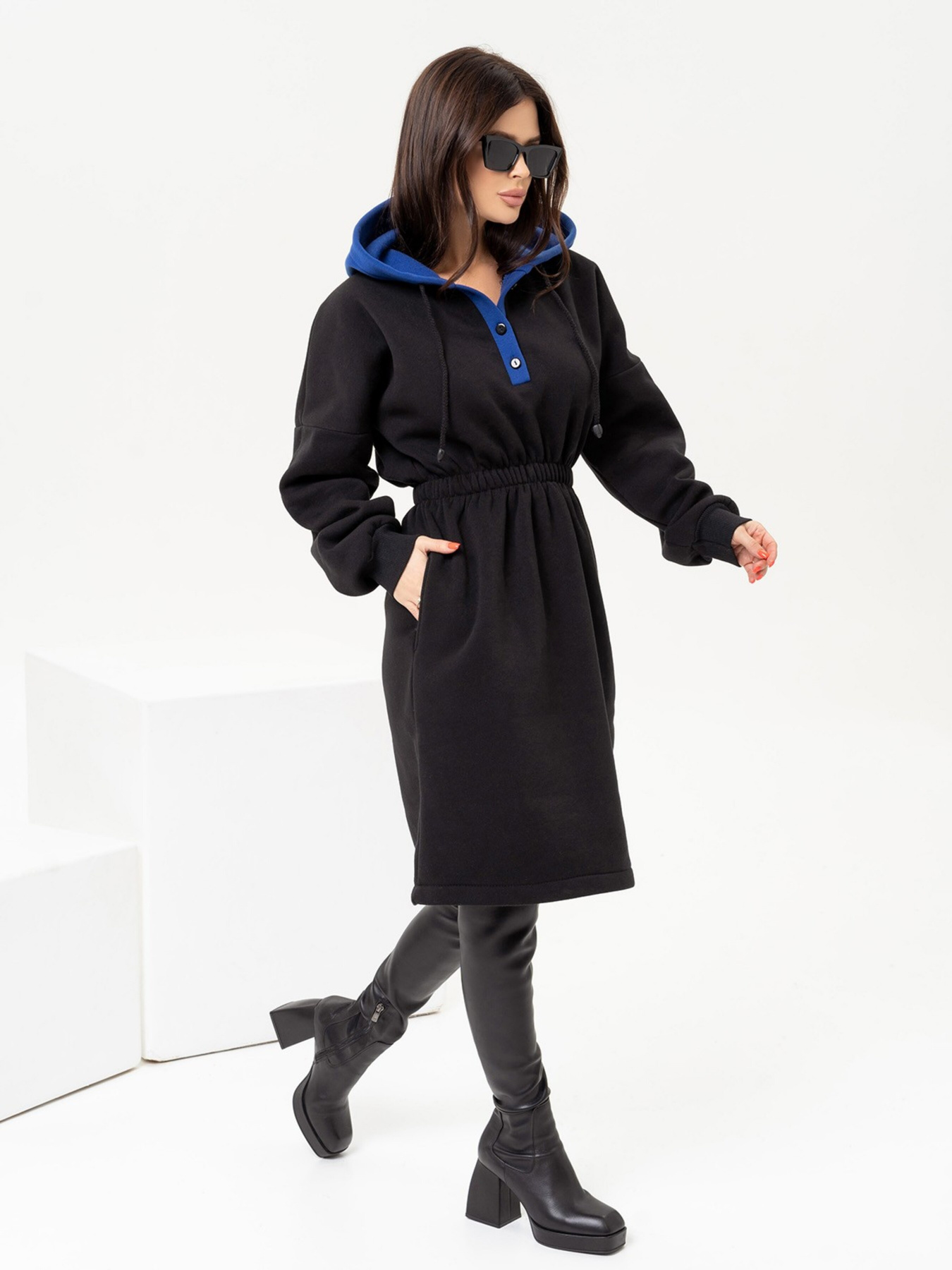 Платье миди ISSA Plus модель 13654_blackelectric Платье миди ISSA Plus модель 13654_blackelectric Фото