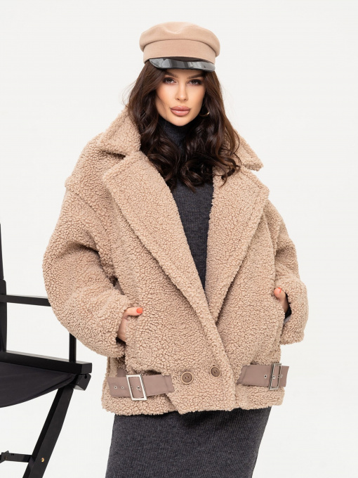 Шуба ISSA Plus Модель 13655_beige Фото