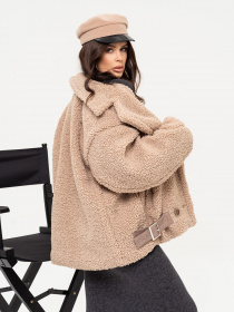 Шуба ISSA Plus модель 13655_beige Шуба ISSA Plus модель 13655_beige Фото