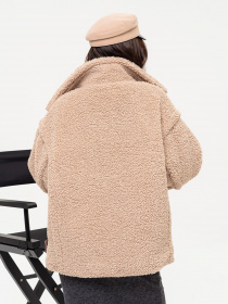 Шуба ISSA Plus модель 13655_beige Шуба ISSA Plus модель 13655_beige Фото