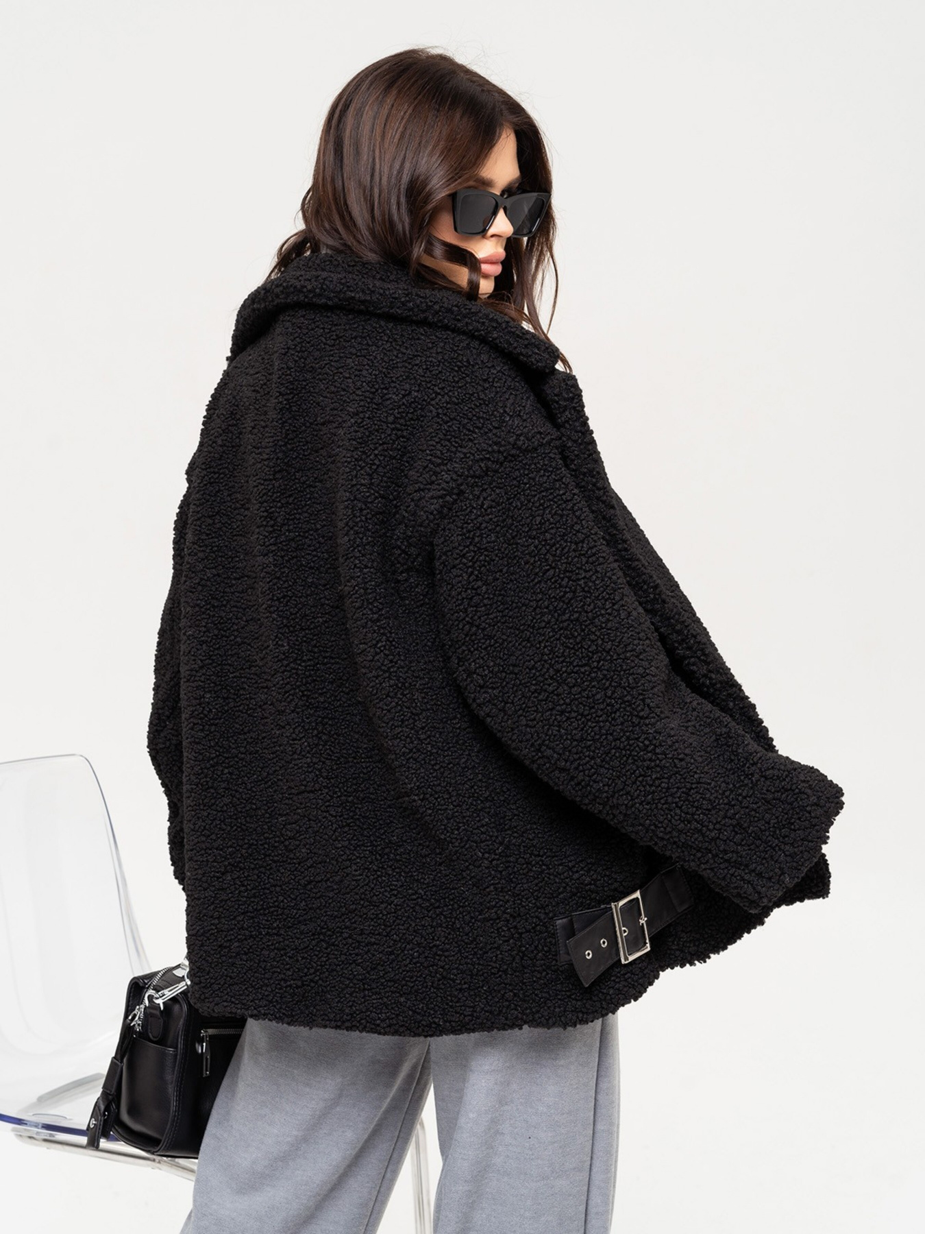 Шуба ISSA Plus модель 13655_black Фото