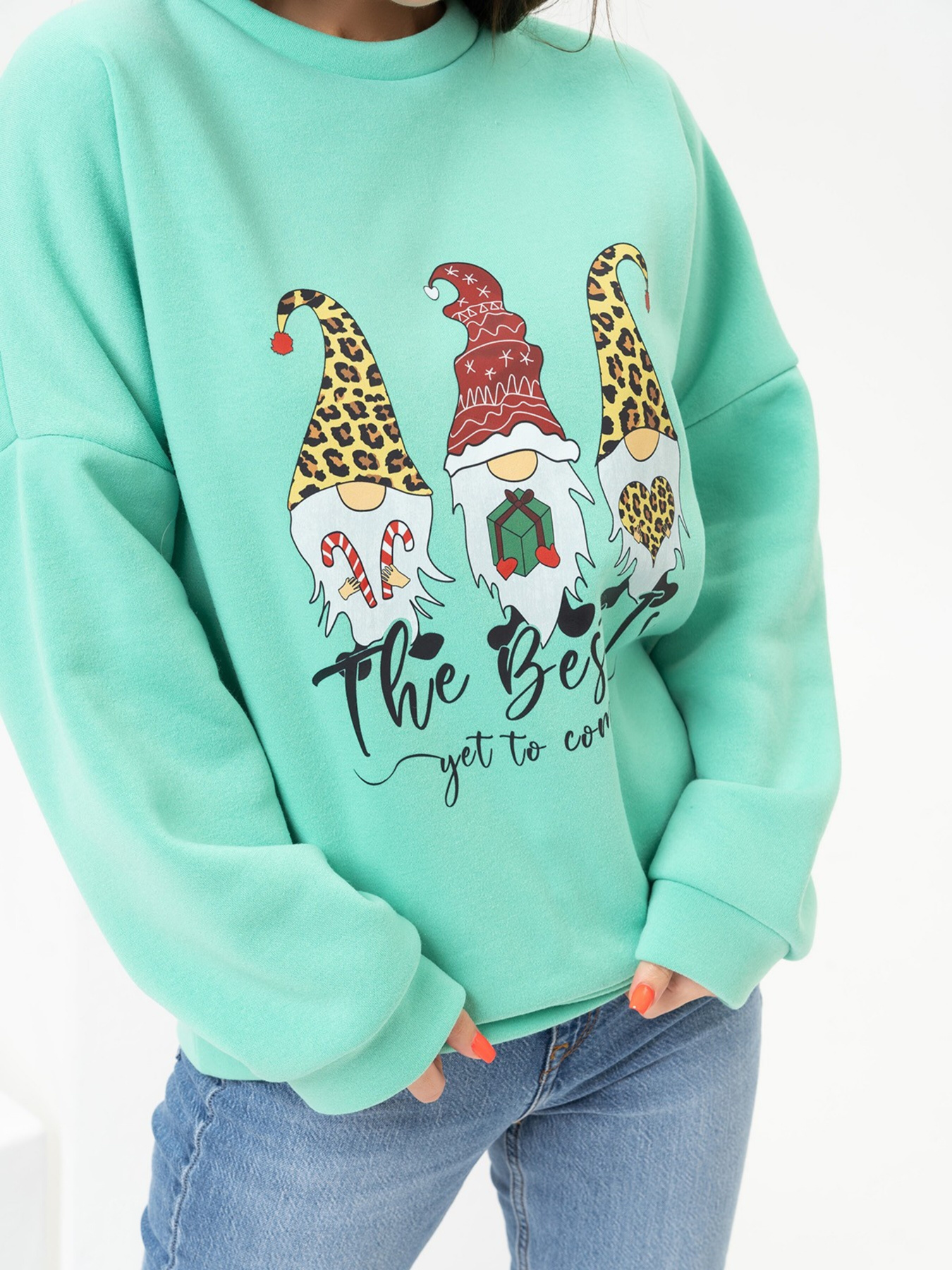 Світшот ISSA Plus модель SA-434_green Фото