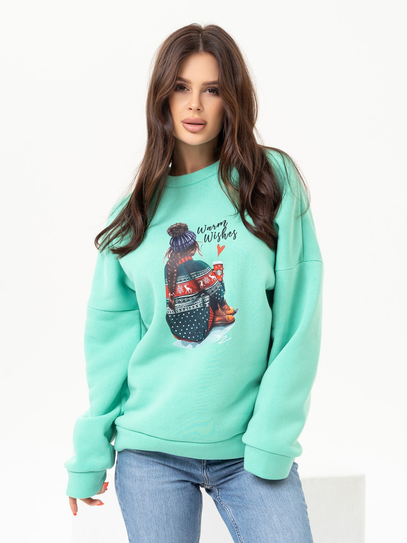 Світшот ISSA Plus модель SA-437_green Світшот ISSA Plus модель SA-437_green Фото