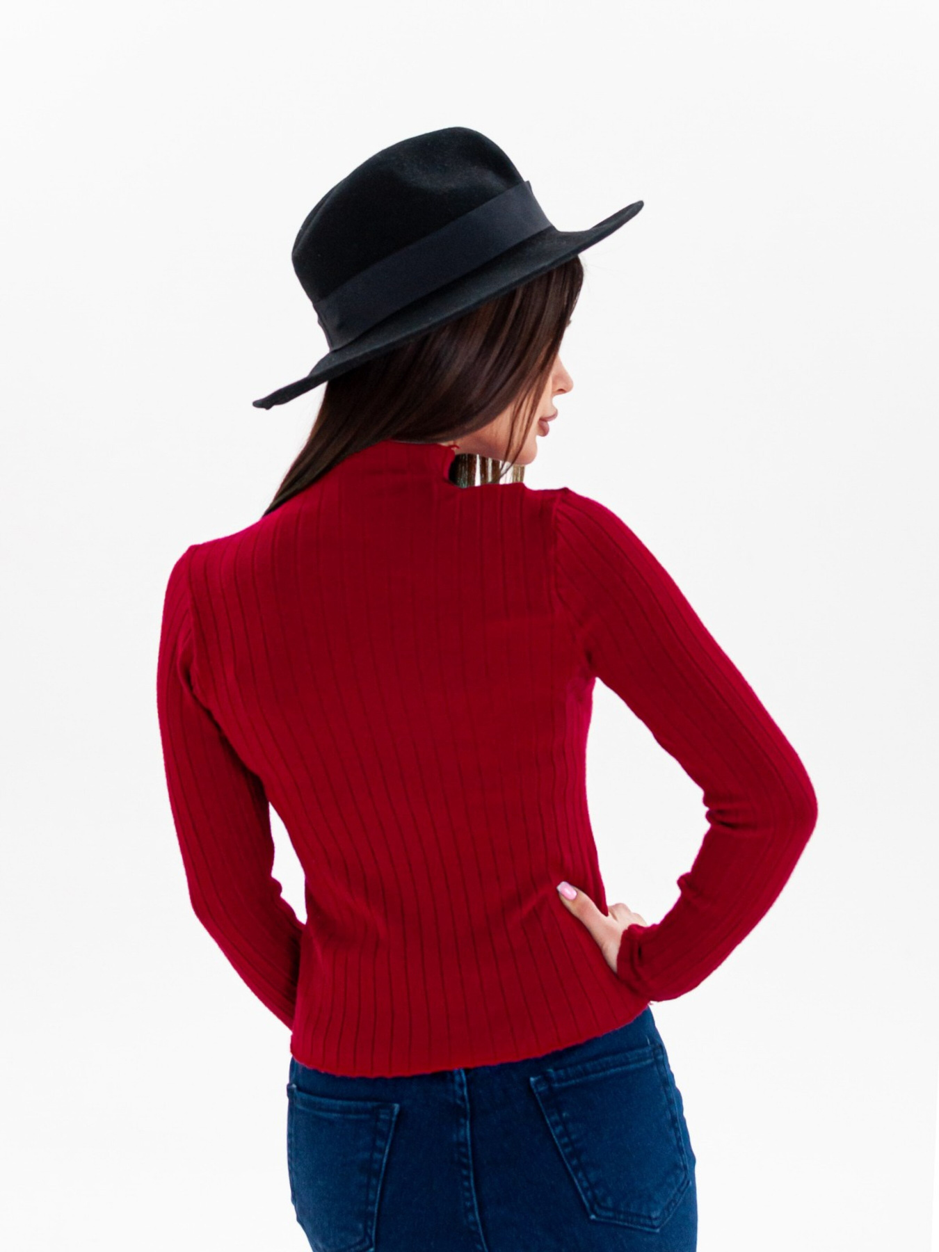 Водолазка ISSA Plus модель WN20-329_burgundy Фото