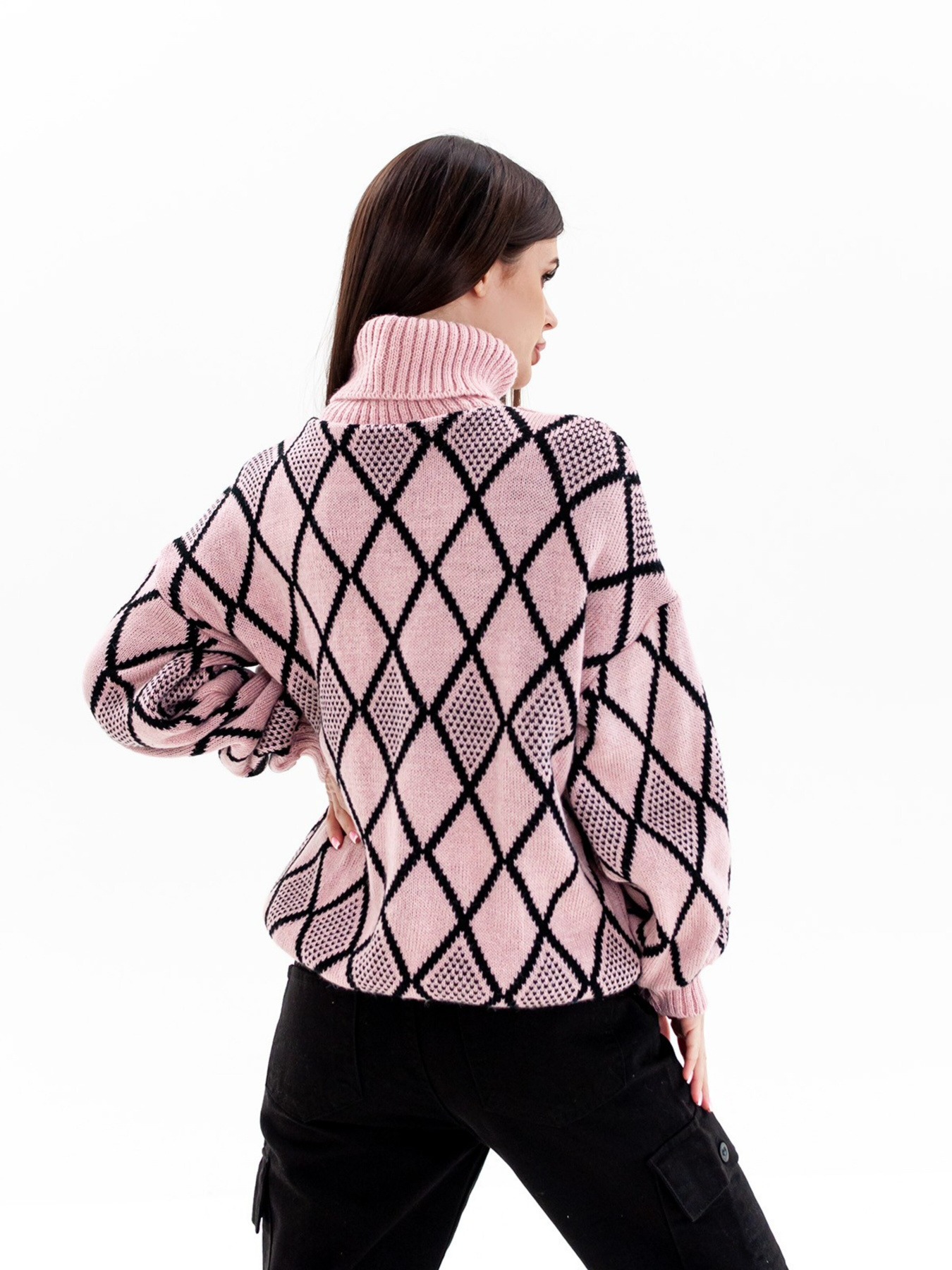 Светр ISSA Plus модель WN20-365_pinkblack Фото