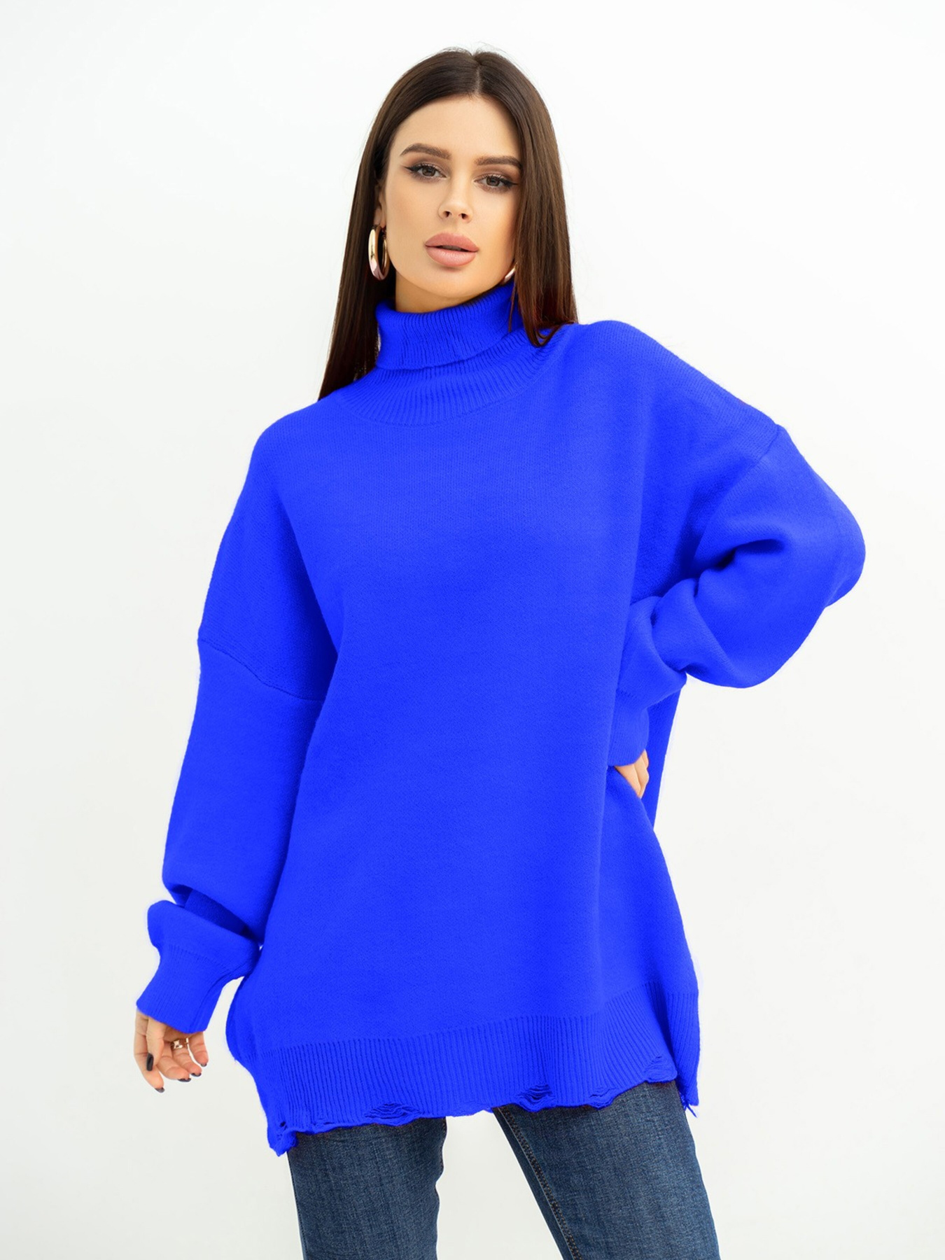 Свитер ISSA Plus модель WN20-394_blue Фото