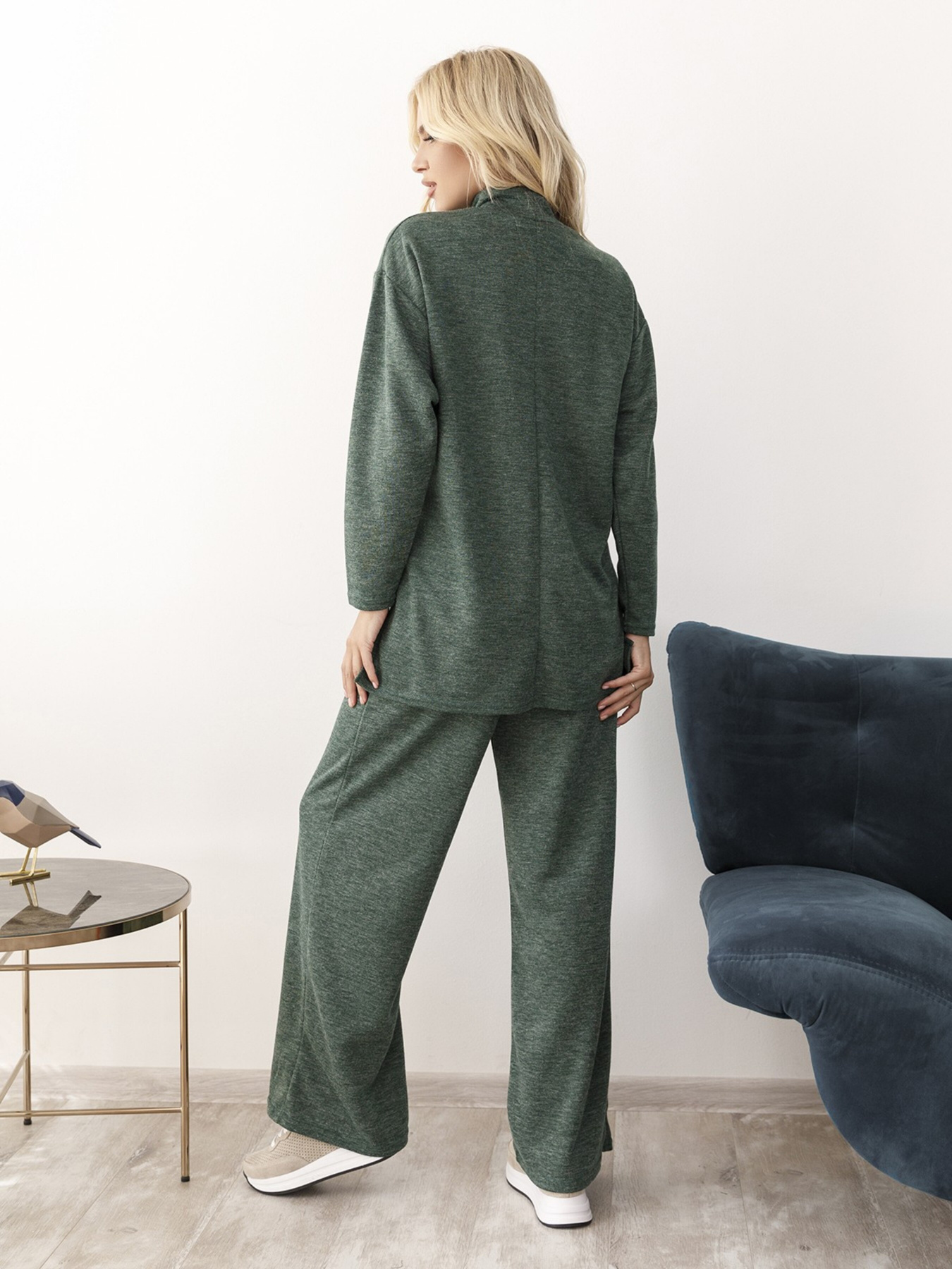 Повседневный костюм ISSA Plus модель 12253_green Фото