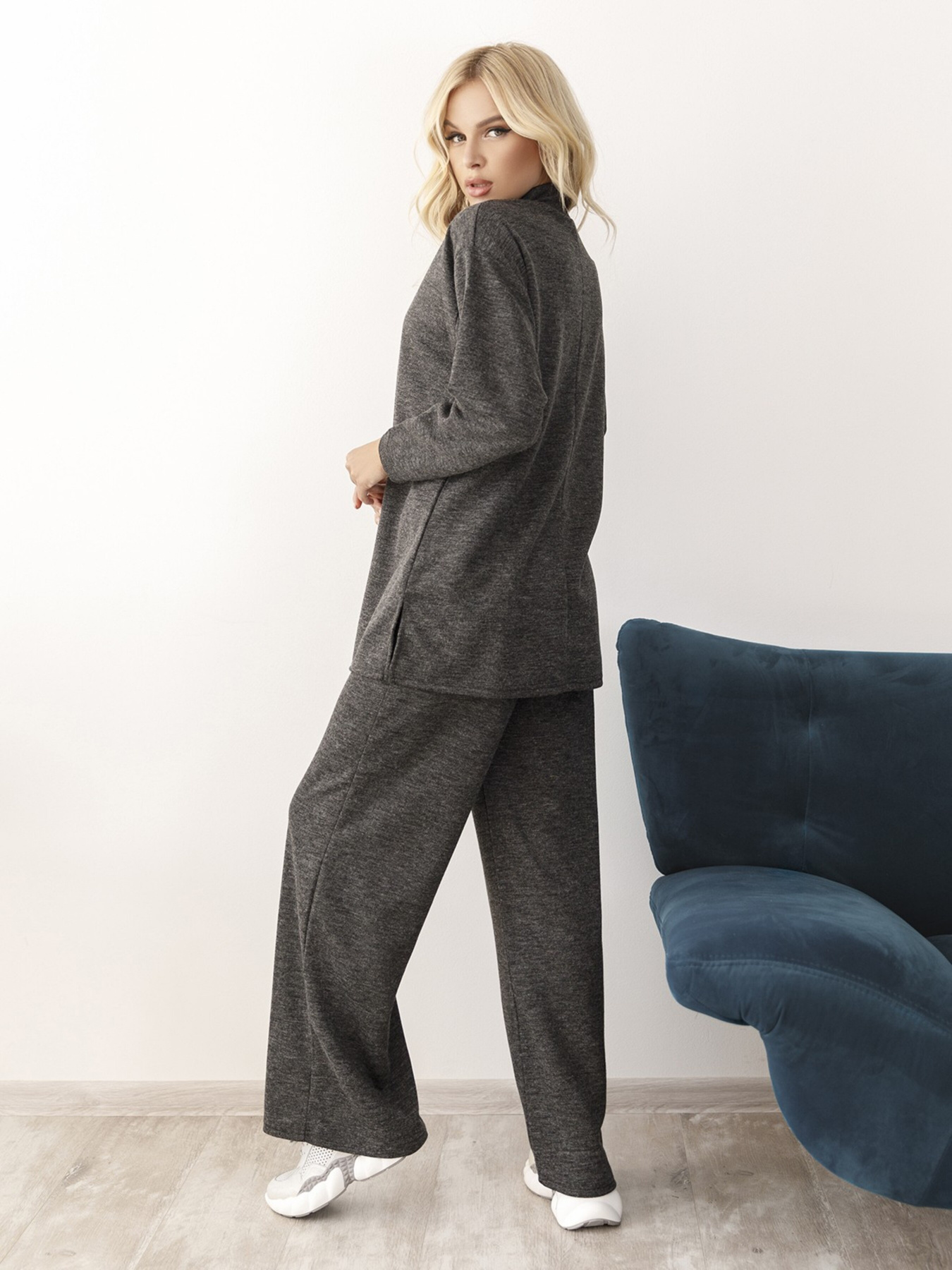 Повседневный костюм ISSA Plus модель 12253_darkgray Фото