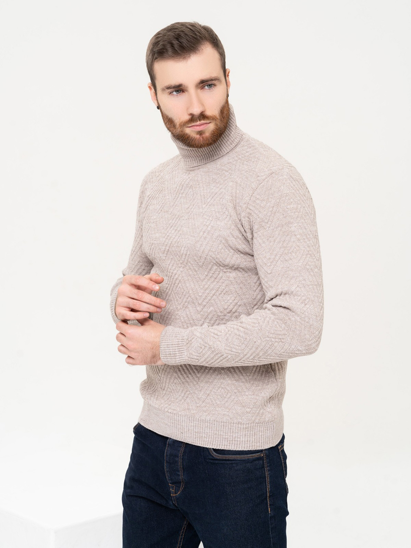 Свитер ISSA Plus модель GN4-87_beige Фото