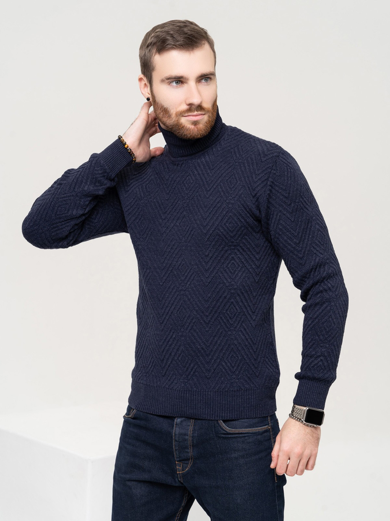 Свитер ISSA Plus модель GN4-87_darkblue Фото