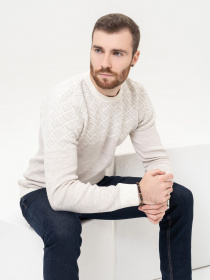 Джемпер ISSA Plus модель GN4-88_lightbeige Фото