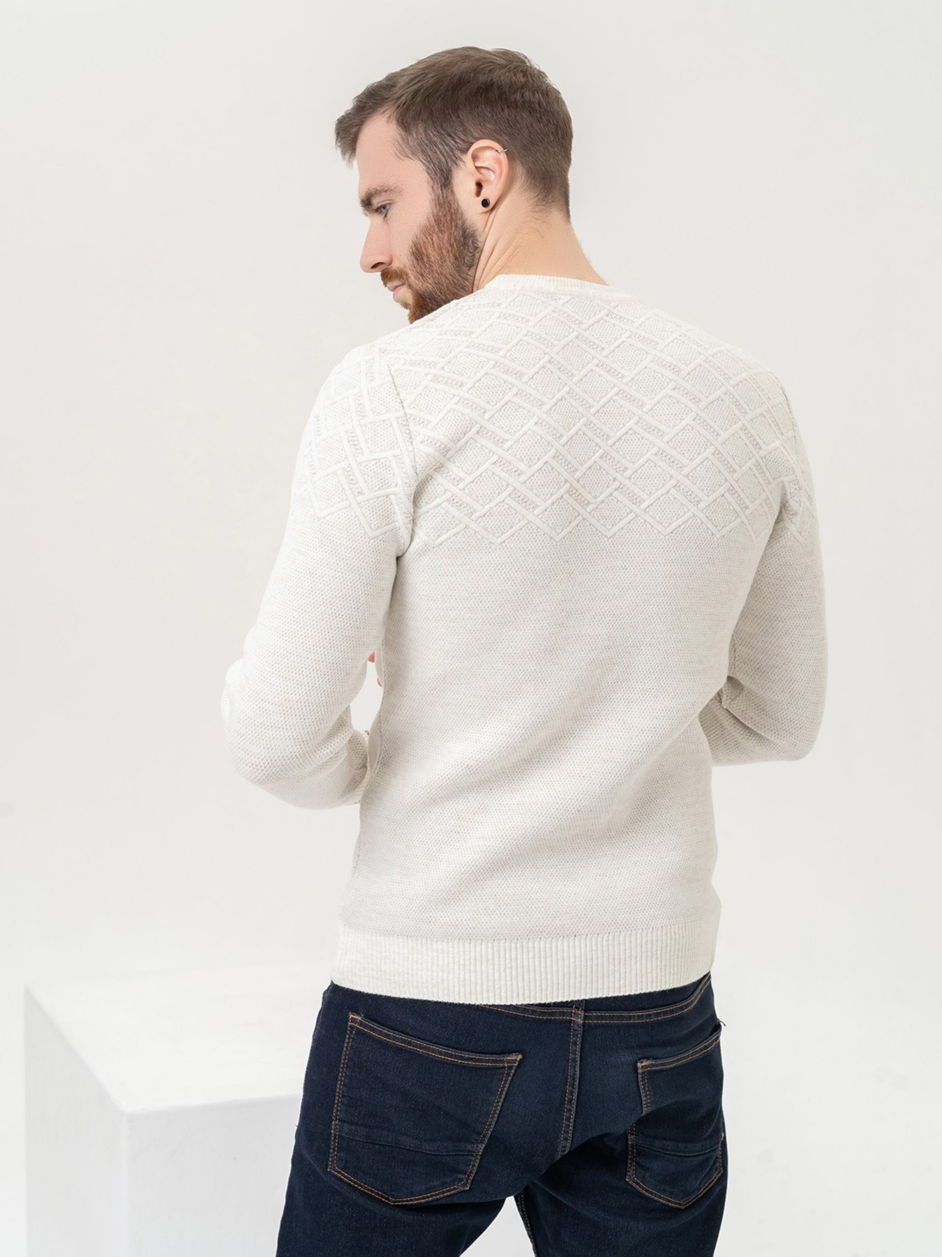 Джемпер ISSA Plus модель GN4-89_lightbeige Фото