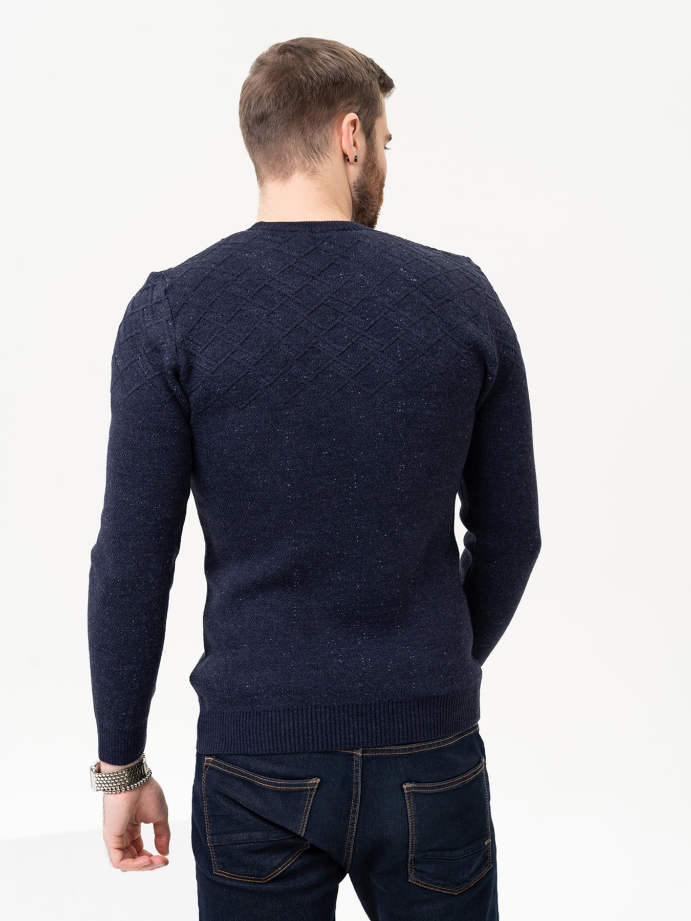 Джемпер ISSA Plus модель GN4-89_darkblue Фото