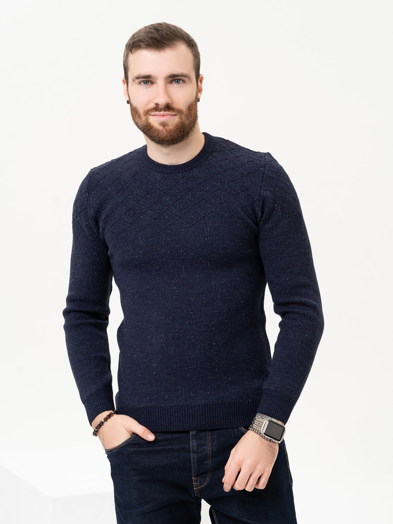 Джемпер ISSA Plus модель GN4-89_darkblue Джемпер ISSA Plus модель GN4-89_darkblue Фото