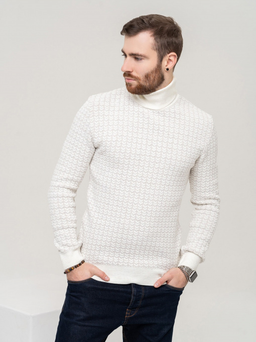 Свитер ISSA Plus модель GN4-90_lightbeige Фото