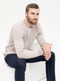 Джемпер ISSA Plus модель GN4-91_beige Фото