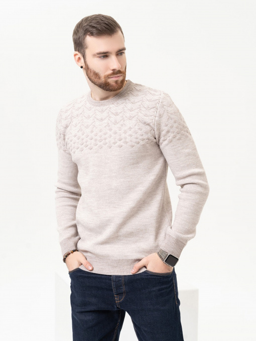 Джемпер ISSA Plus модель GN4-91_beige Фото