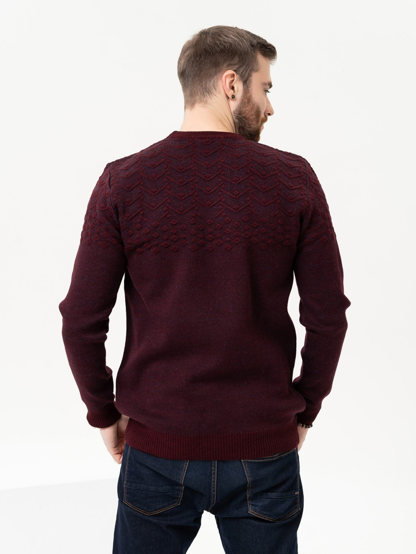 Джемпер ISSA Plus модель GN4-91_burgundy Джемпер ISSA Plus модель GN4-91_burgundy Фото