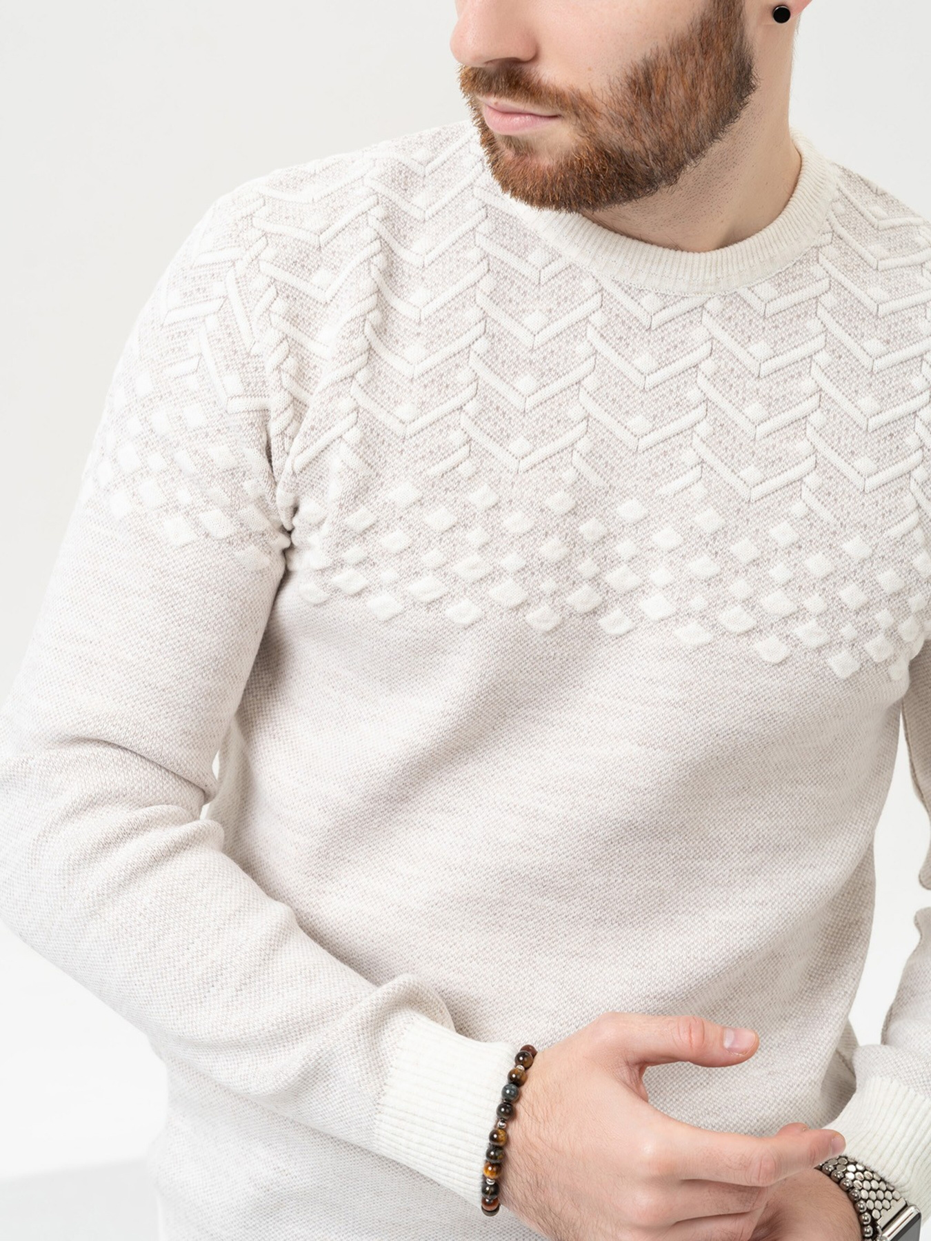 Джемпер ISSA Plus модель GN4-91_lightbeige Джемпер ISSA Plus модель GN4-91_lightbeige Фото