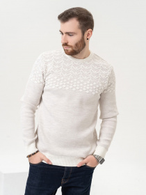 Джемпер ISSA Plus модель GN4-91_lightbeige Джемпер ISSA Plus модель GN4-91_lightbeige Фото