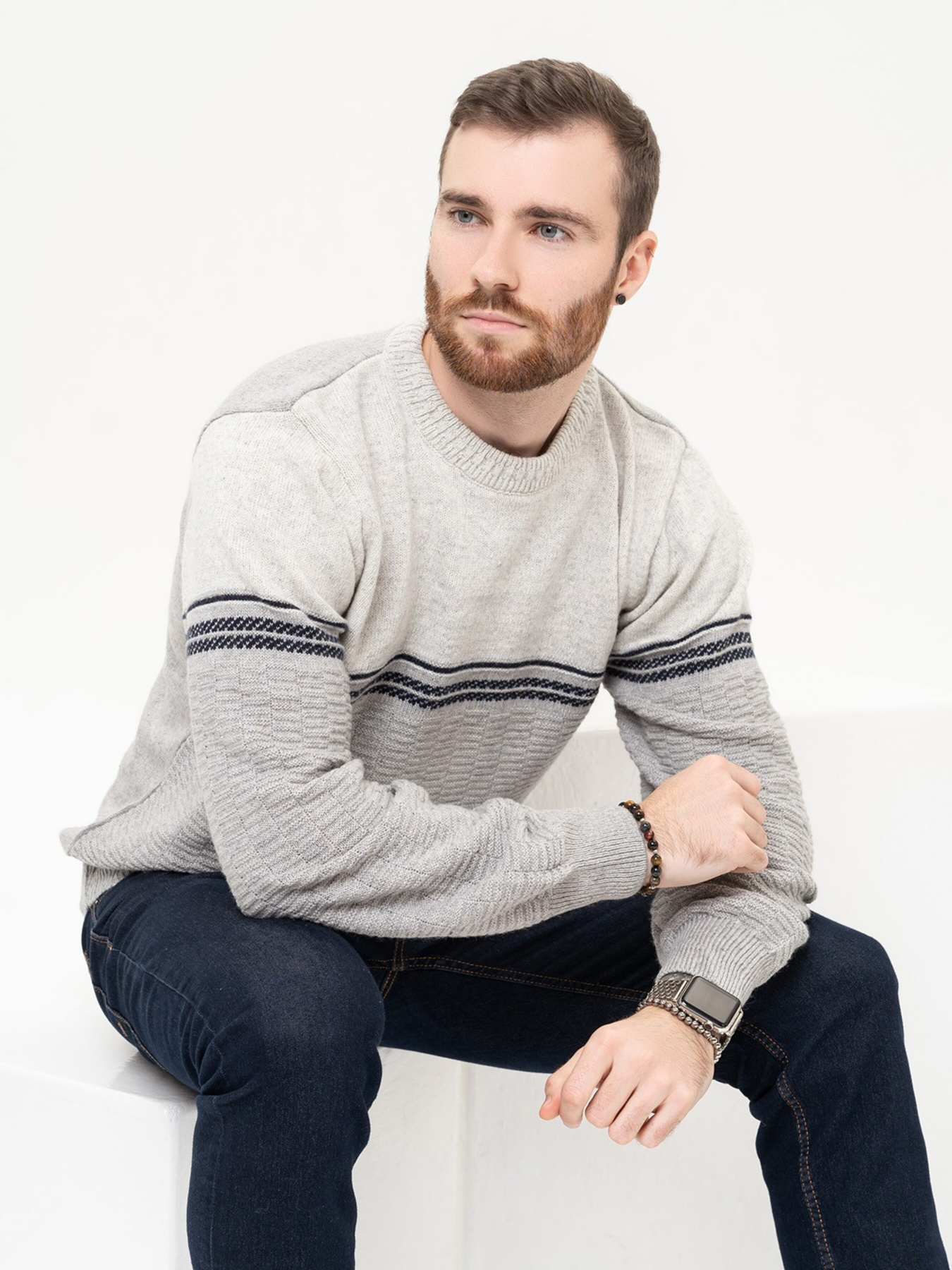 Джемпер ISSA Plus модель GN4-92_lightgray Фото