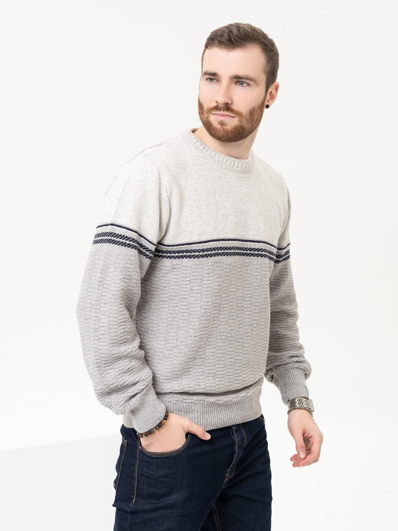 Джемпер ISSA Plus модель GN4-92_lightgray Фото