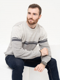 Джемпер ISSA Plus модель GN4-92_lightgray Фото