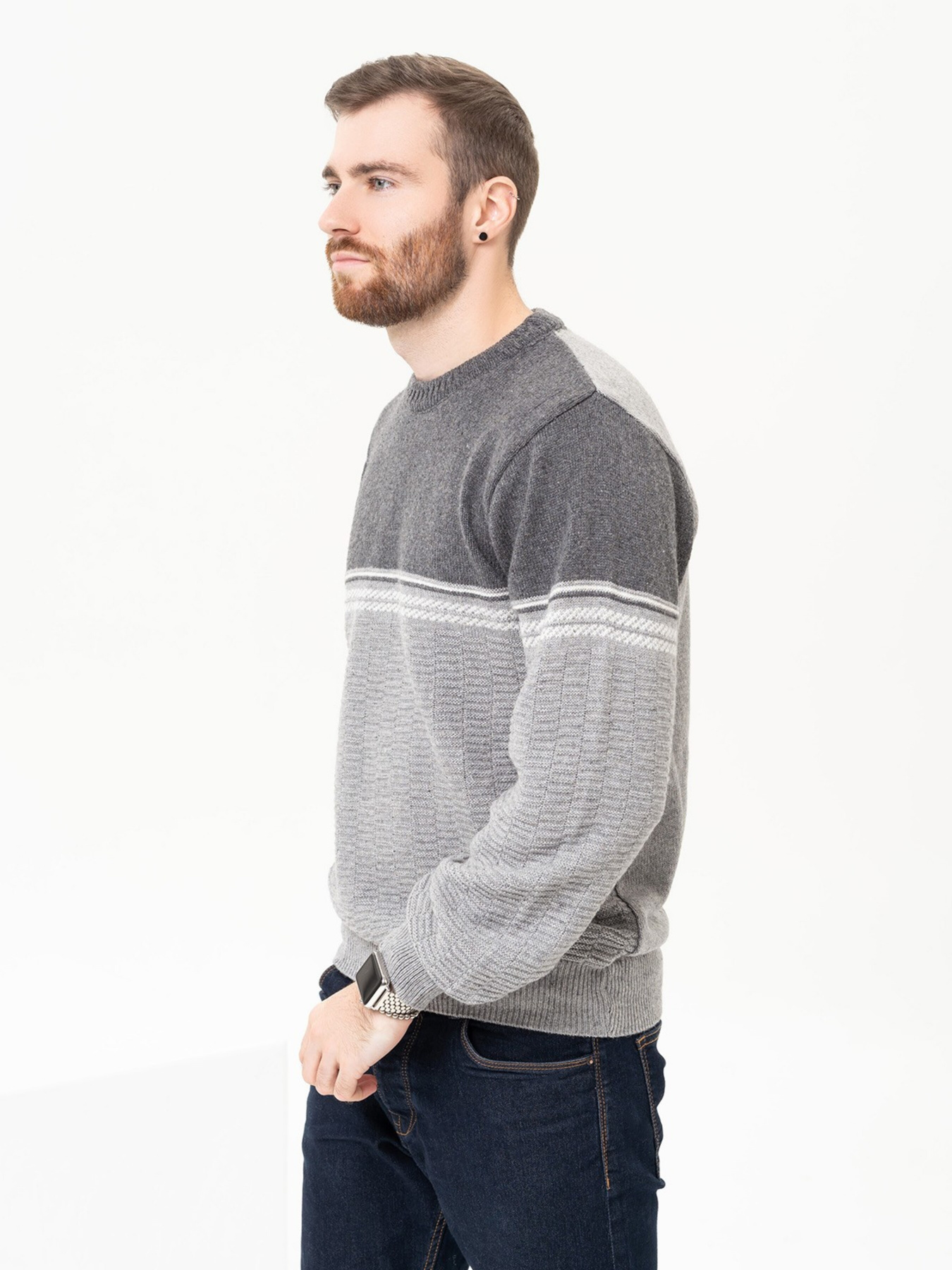 Джемпер ISSA Plus модель GN4-92_grey Джемпер ISSA Plus модель GN4-92_grey Фото