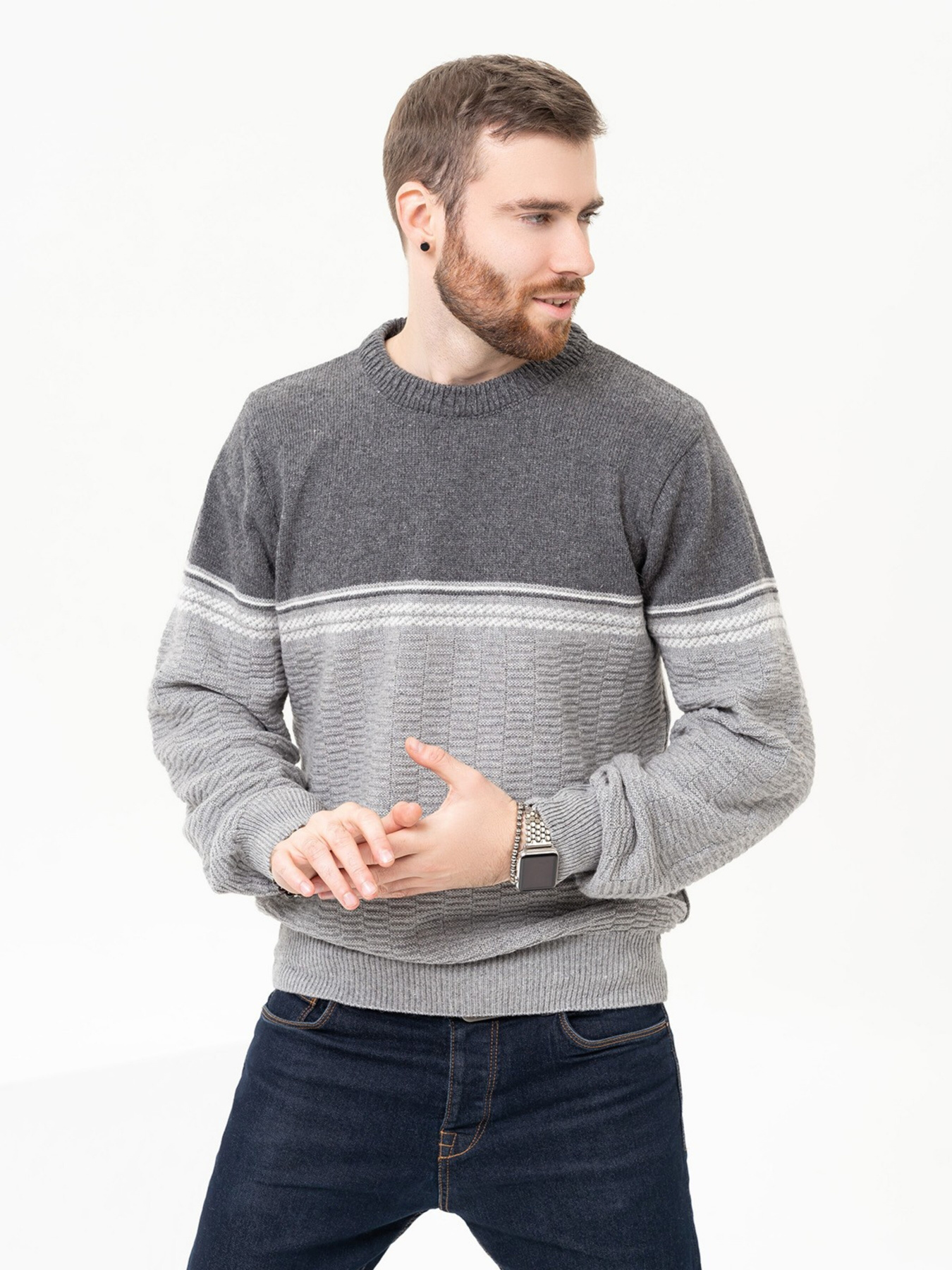 Джемпер ISSA Plus модель GN4-92_grey Джемпер ISSA Plus модель GN4-92_grey Фото