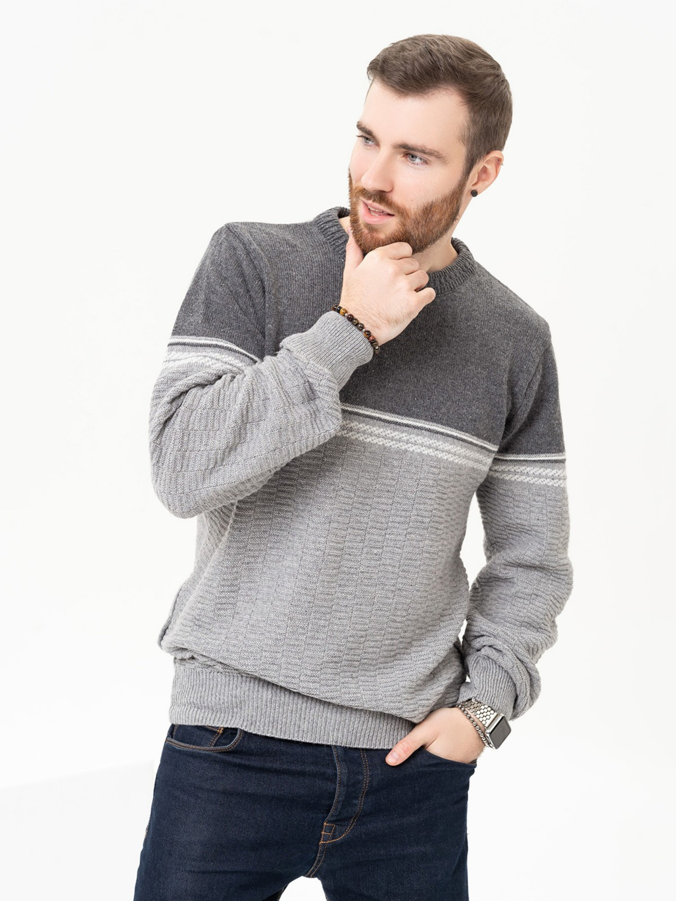 Джемпер ISSA Plus модель GN4-92_grey Джемпер ISSA Plus модель GN4-92_grey Фото