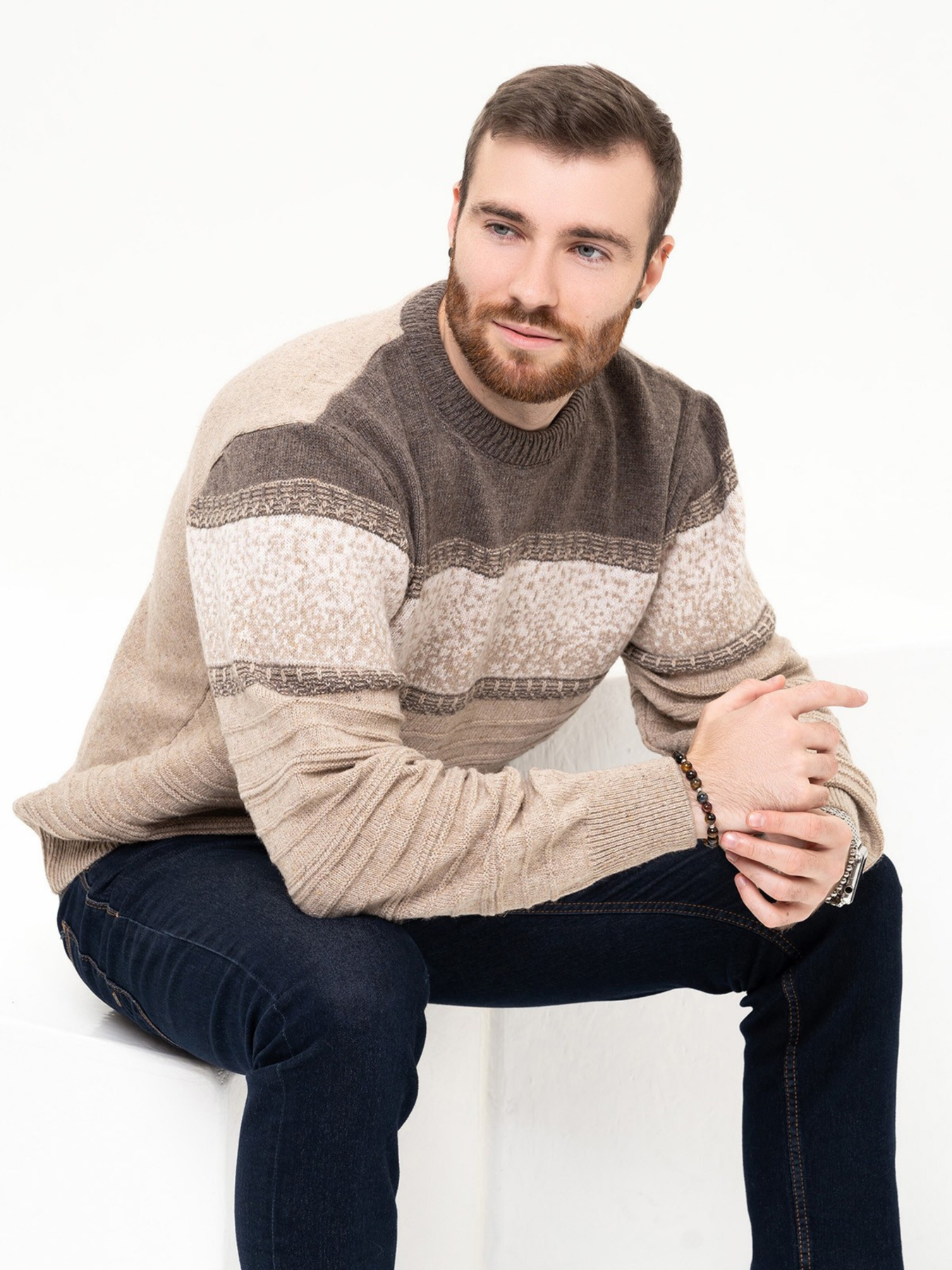 Джемпер ISSA Plus модель GN4-93_beige Фото