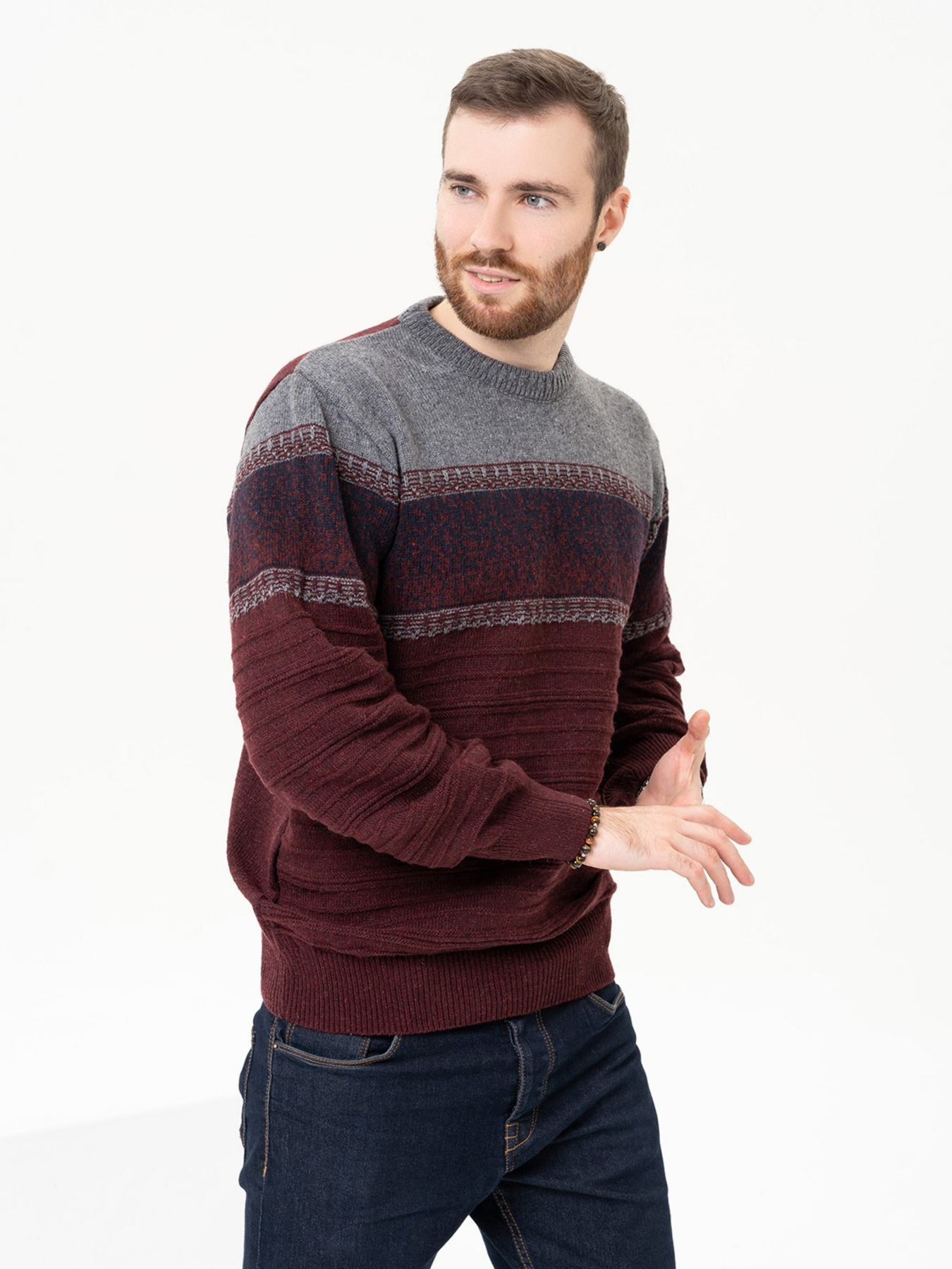 Джемпер ISSA Plus модель GN4-93_burgundy Джемпер ISSA Plus модель GN4-93_burgundy Фото