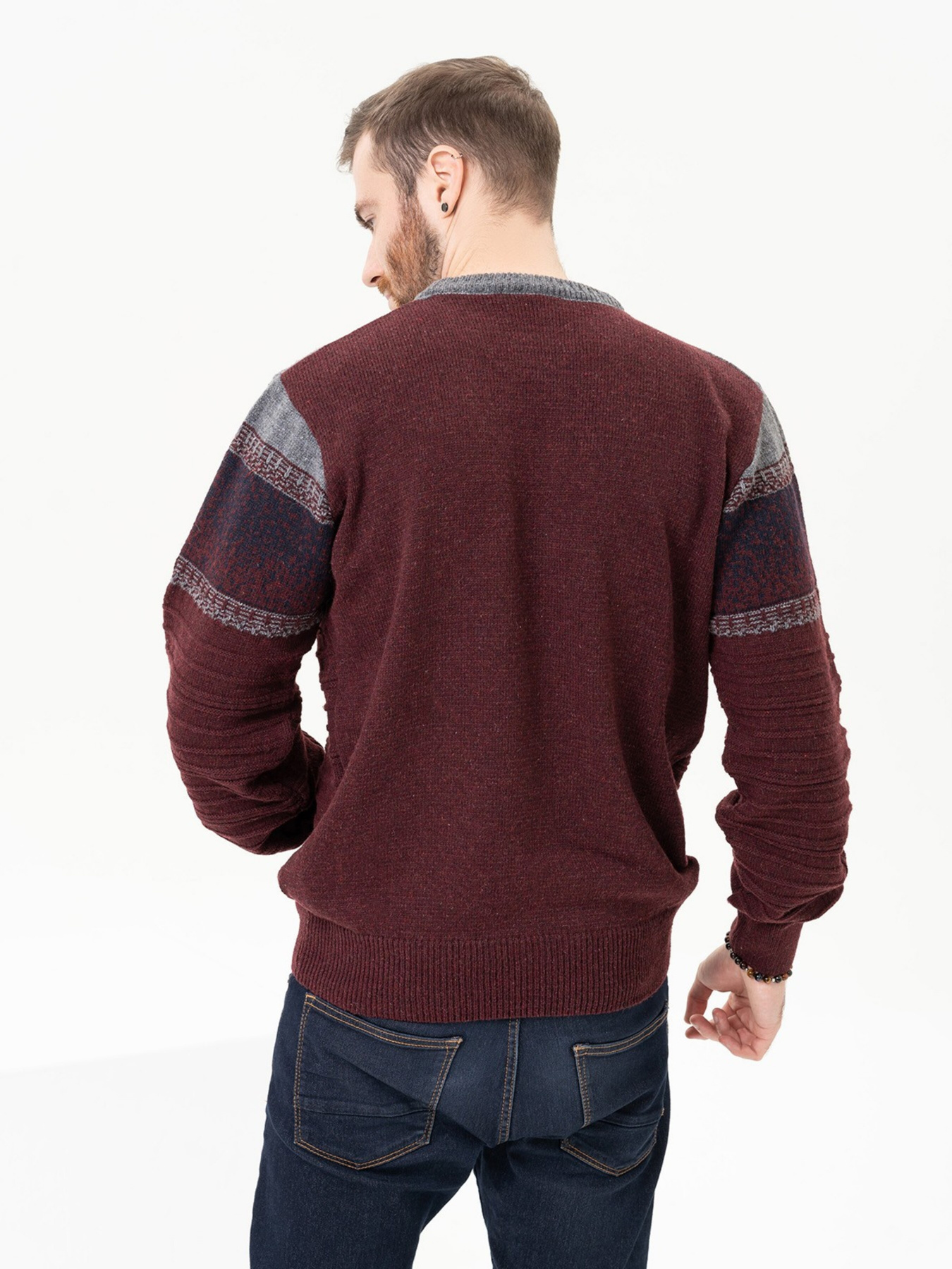 Джемпер ISSA Plus модель GN4-93_burgundy Джемпер ISSA Plus модель GN4-93_burgundy Фото