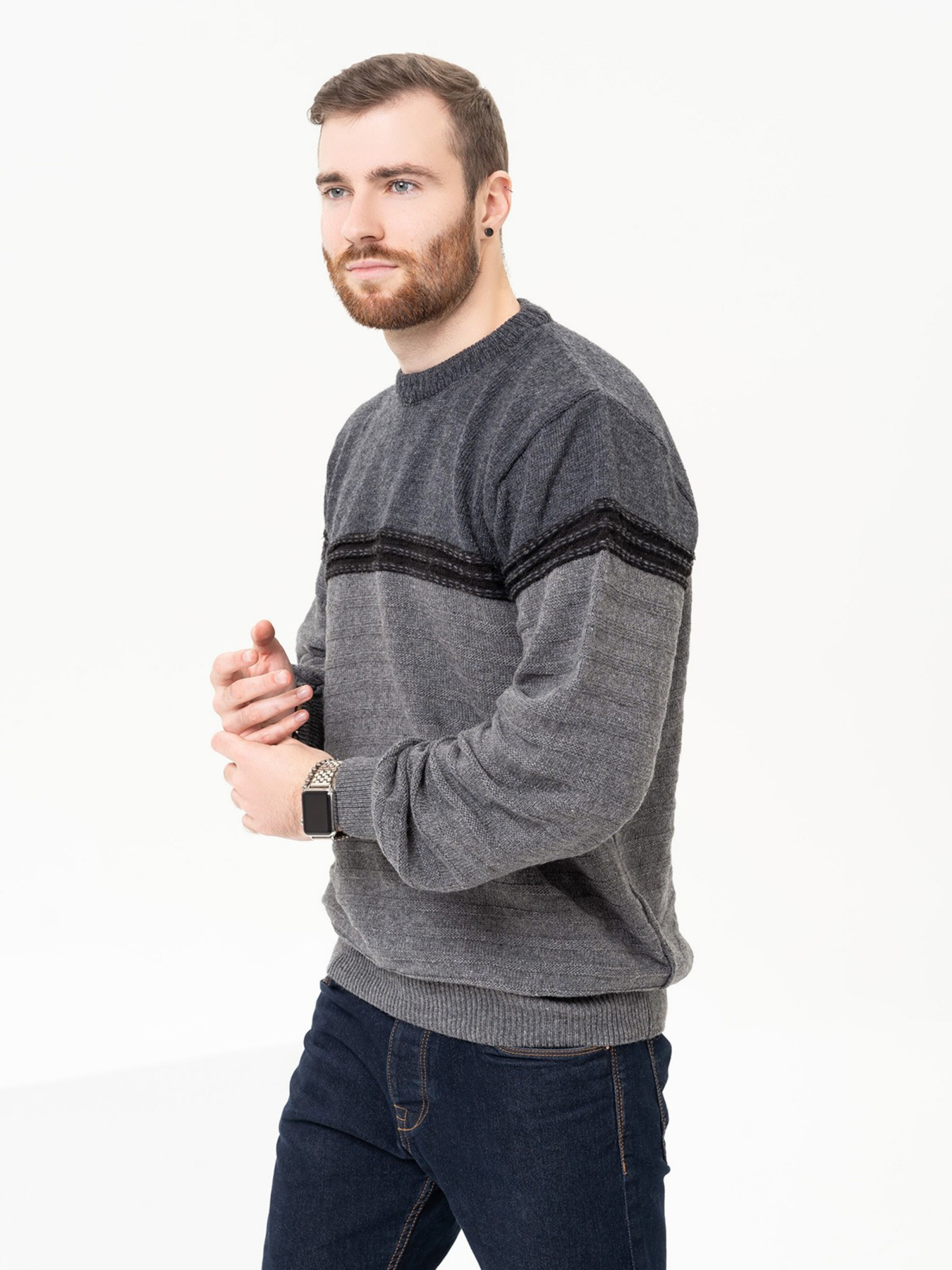 Джемпер ISSA Plus модель GN4-93_grey Джемпер ISSA Plus модель GN4-93_grey Фото