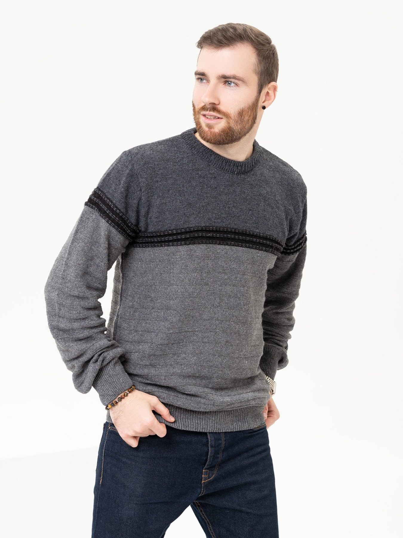 Джемпер ISSA Plus модель GN4-93_grey Джемпер ISSA Plus модель GN4-93_grey Фото