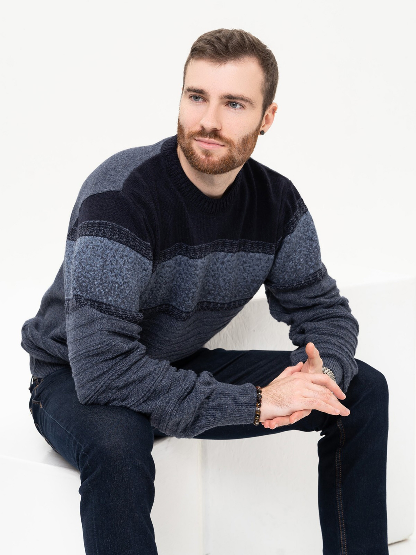 Джемпер ISSA Plus модель GN4-93_blue Фото