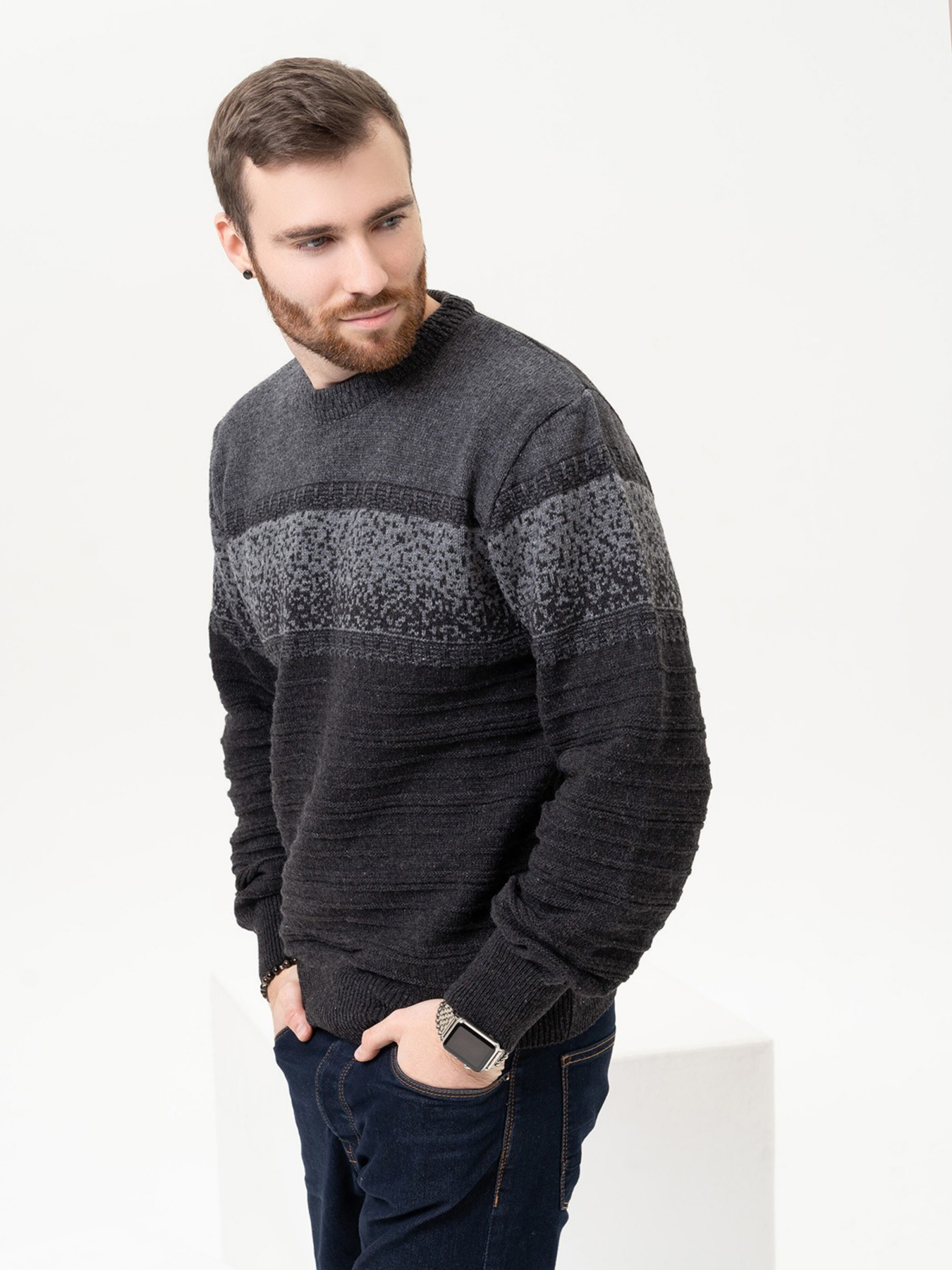 Джемпер ISSA Plus модель GN4-93_darkgray Фото